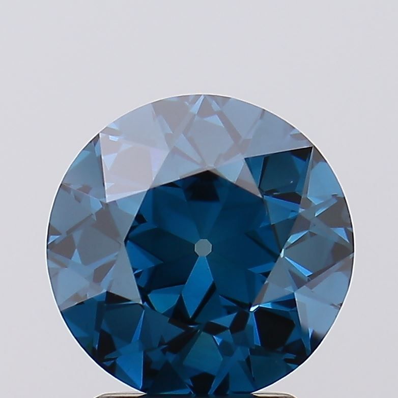 European cut 2.56ct Lab Grown Diamond (Fancy Vivid Blue, VVS2, EX, EX, None, None) - Jewelry by Cleo