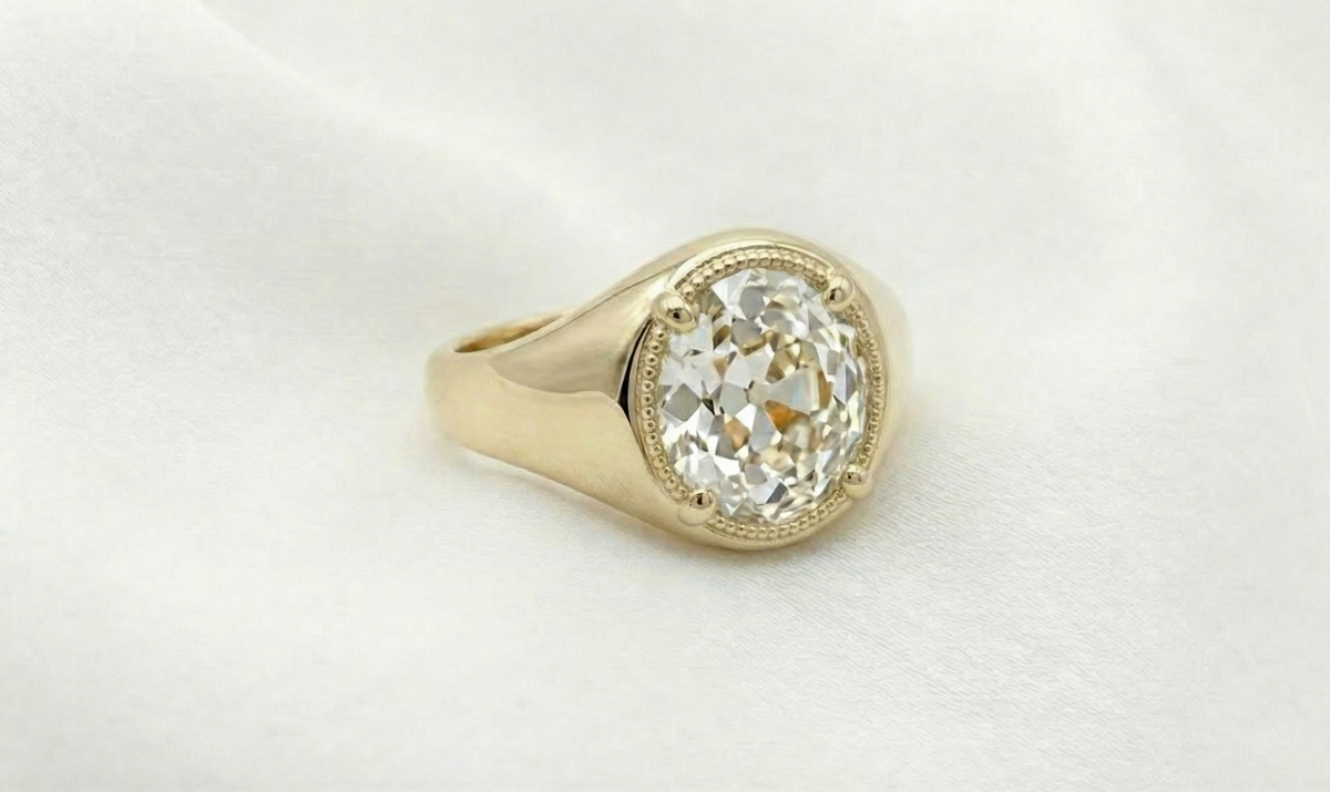 The Vintage-Inspired Old European Cut Signet Ring