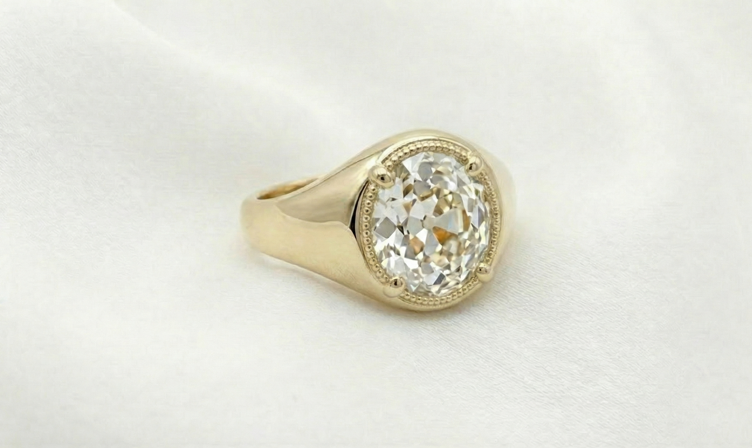 The Vintage-Inspired Old European Cut Signet Ring