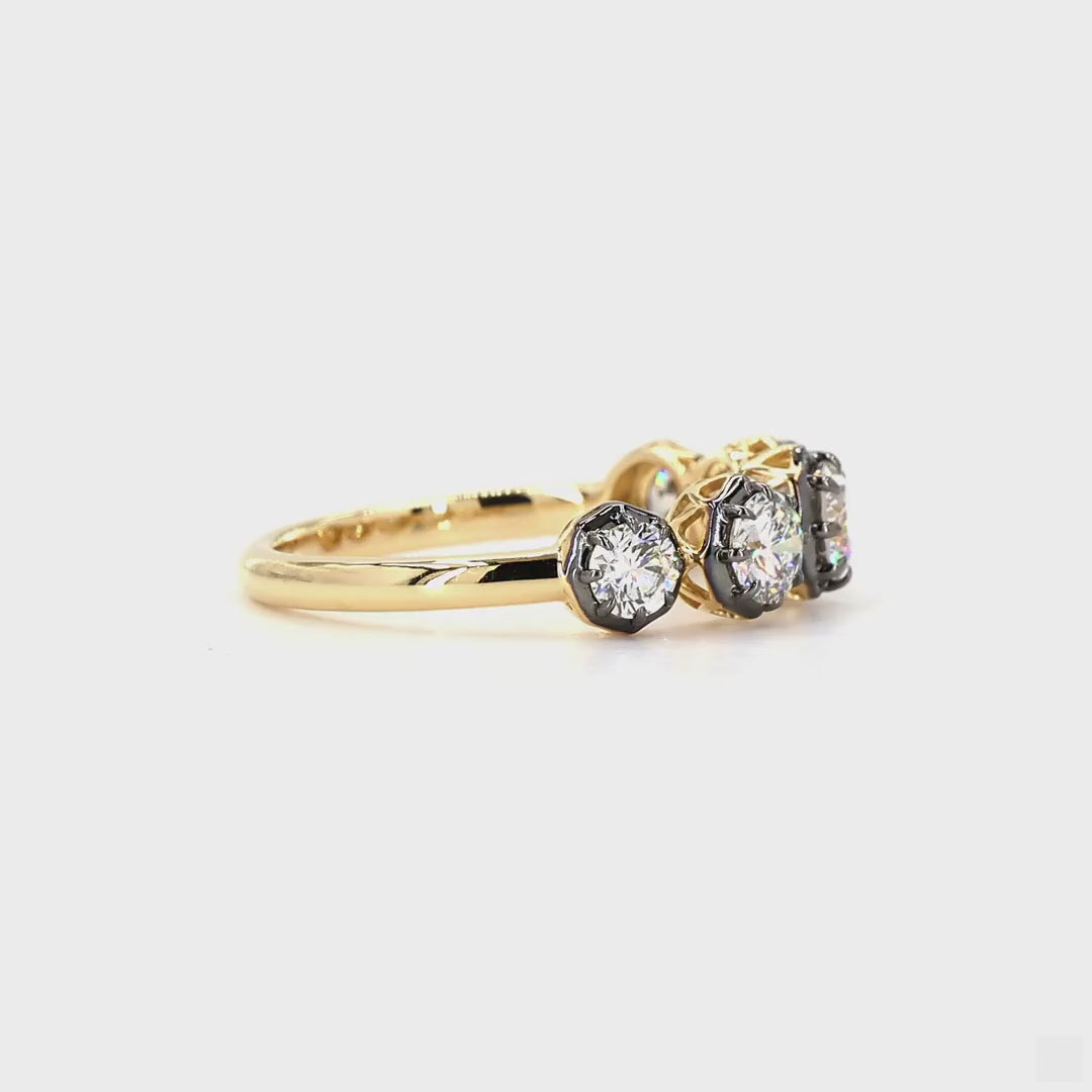 Cleo Georgian Half Eternity Diamond Band in 14k Gold | 1 TCW | Jewelry by Cleo