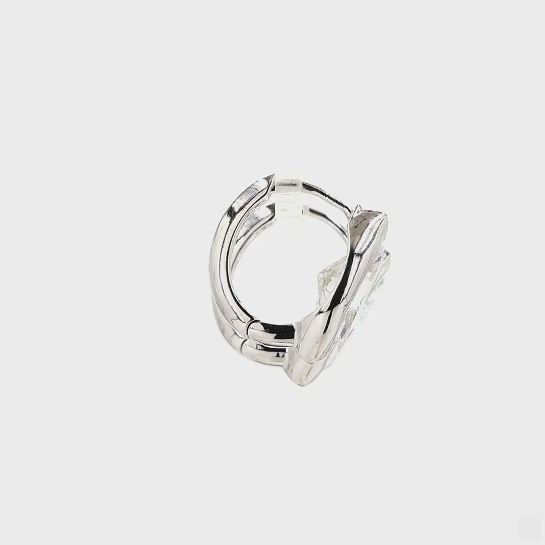 Marquise Diamond Bezel Huggie Hoops 14k Gold | 2.50 TCW | Jewelry by Cleo