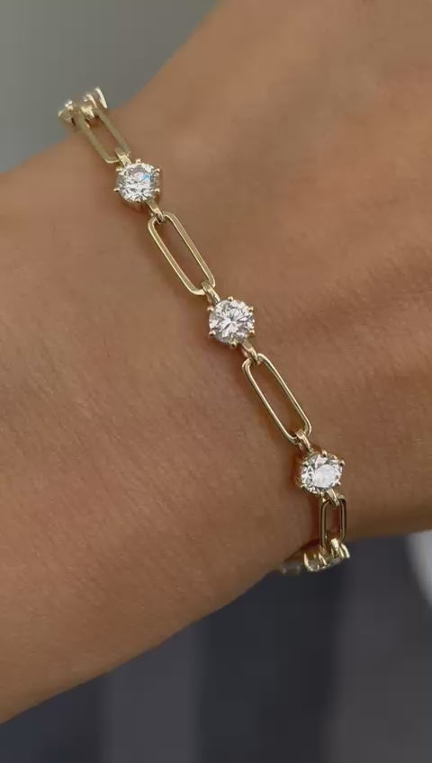 Paperclip necklace with stones