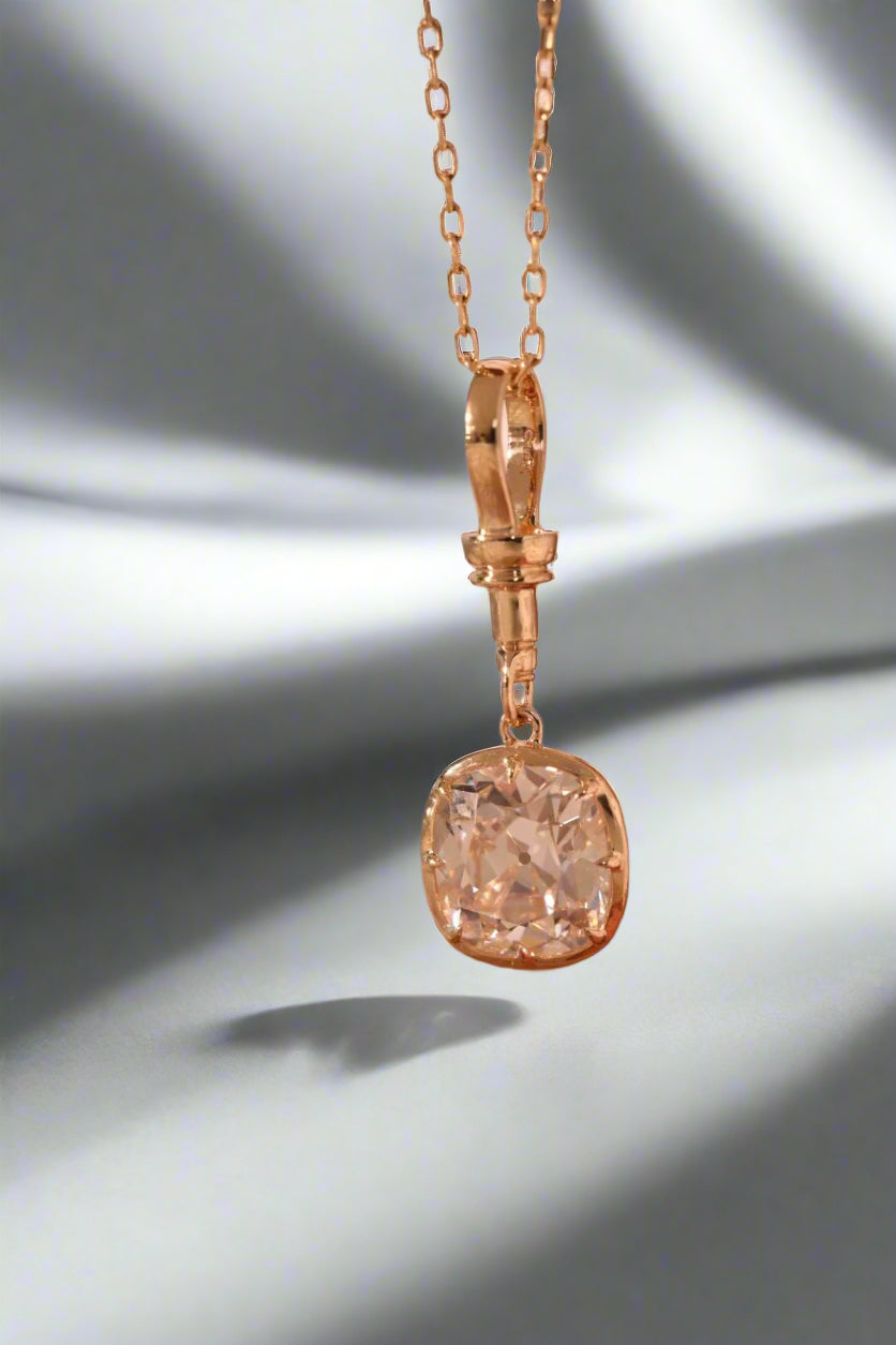 Solitaire collet pendant - Jewelry by Cleo