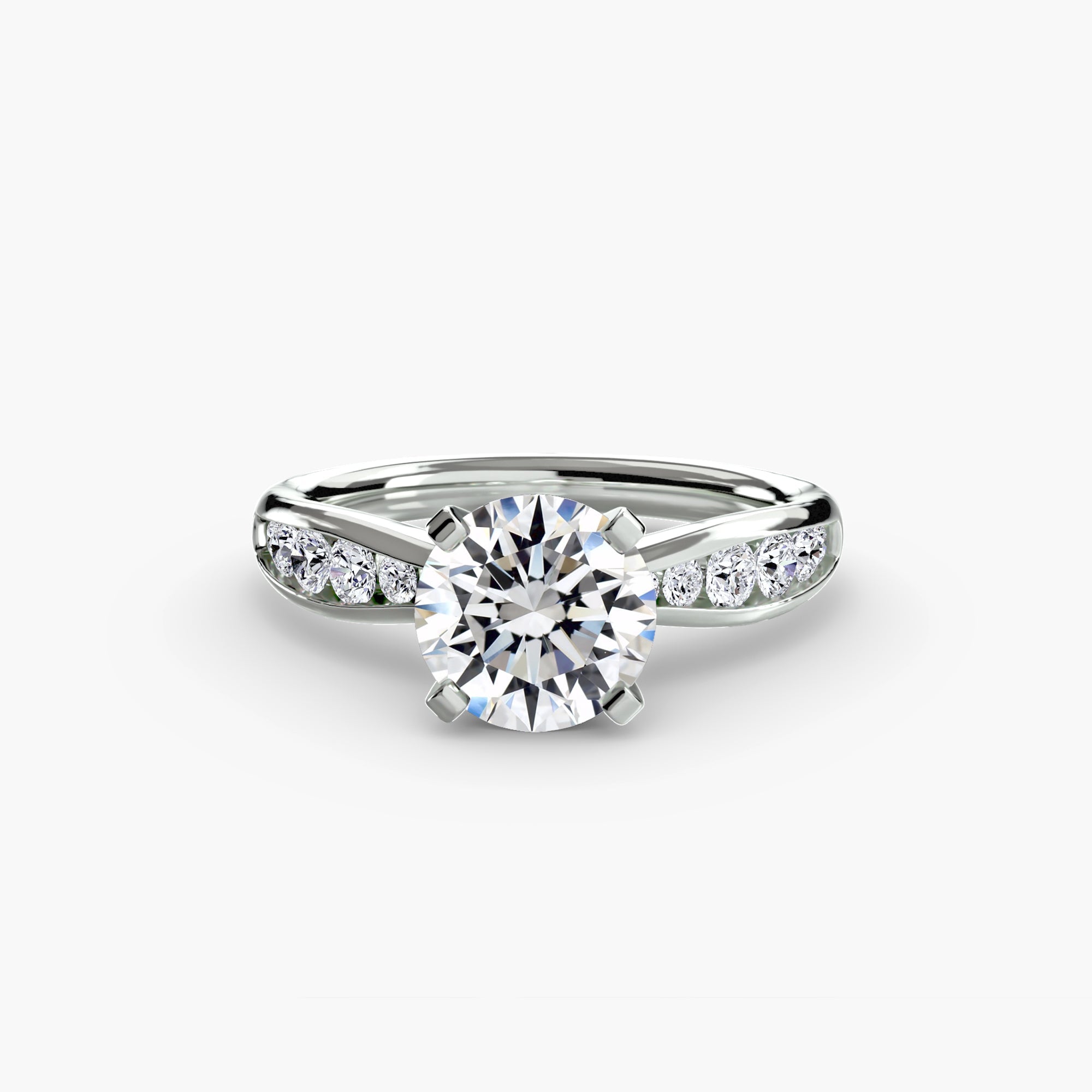 Solitaire with Pavé 3 - Jewelry by Cleo