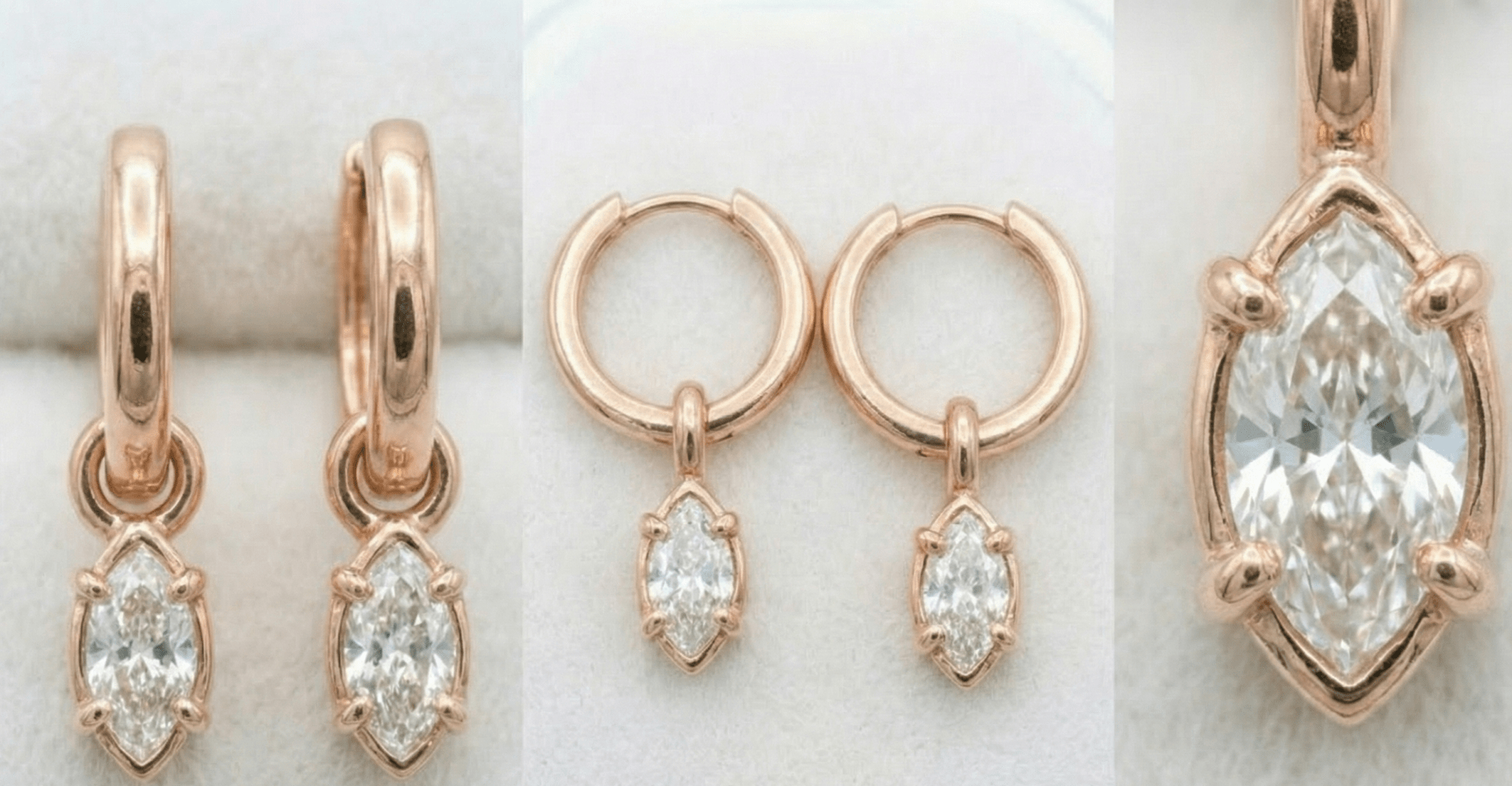 The "2 - in - 1" Bezel Drop Huggies - Jewelry by Cleo