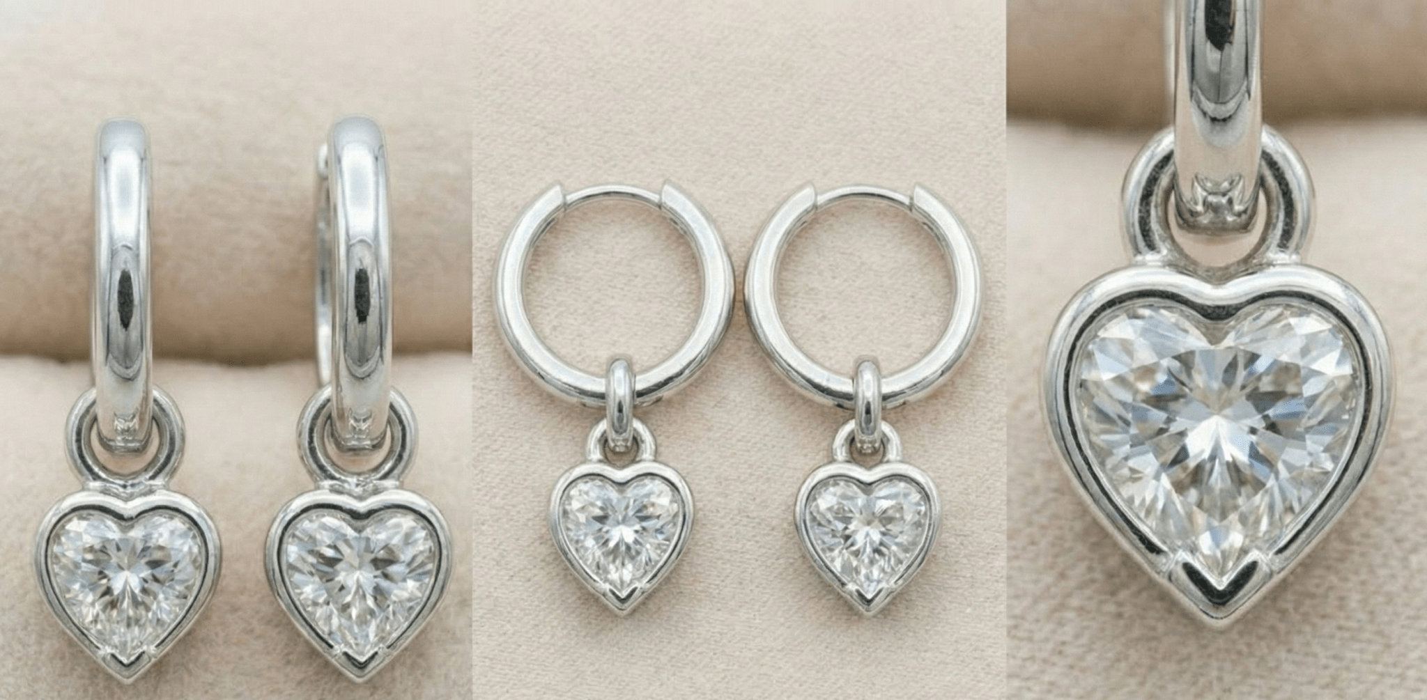 The "2 - in - 1" Bezel Drop Huggies - Jewelry by Cleo