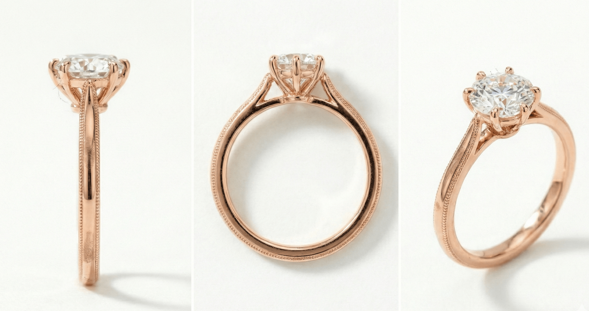 The Octavia Solitaire: 8 - Prong Milgrain Heirloom - Jewelry by Cleo