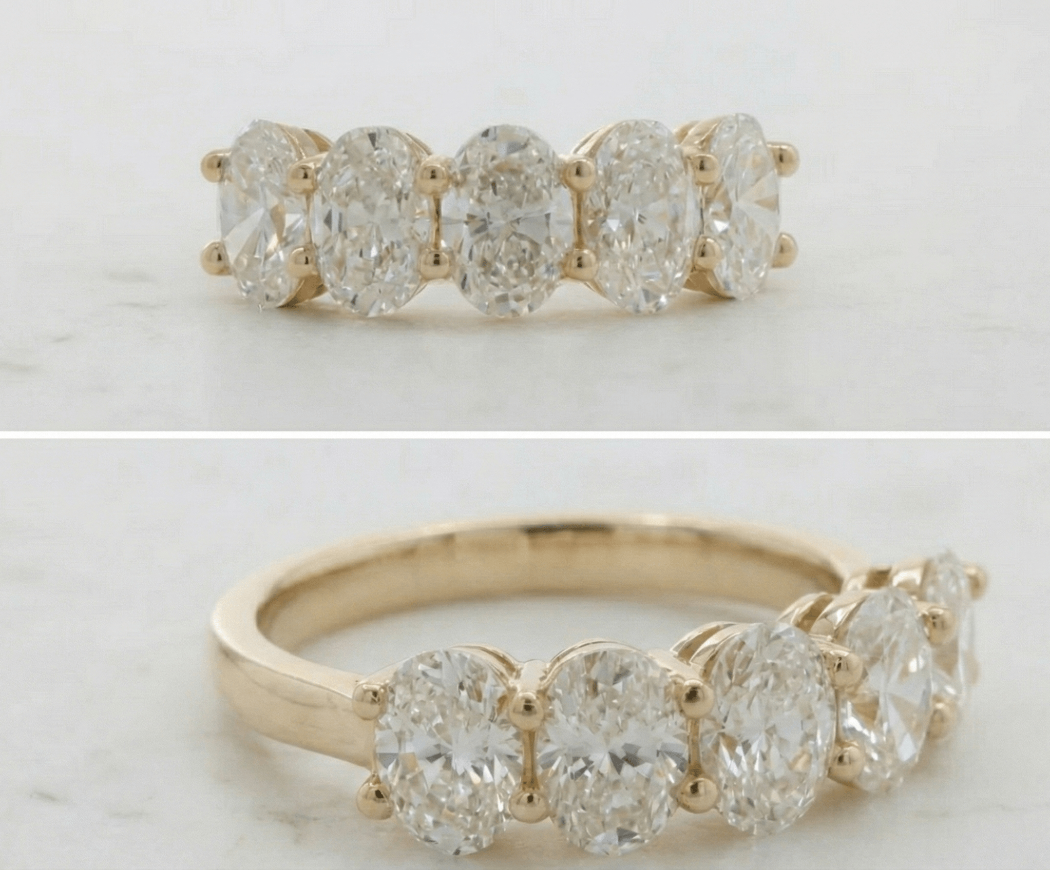 The Timeless Five - Stone Oval Diamond Band - Jewelry by Cleo