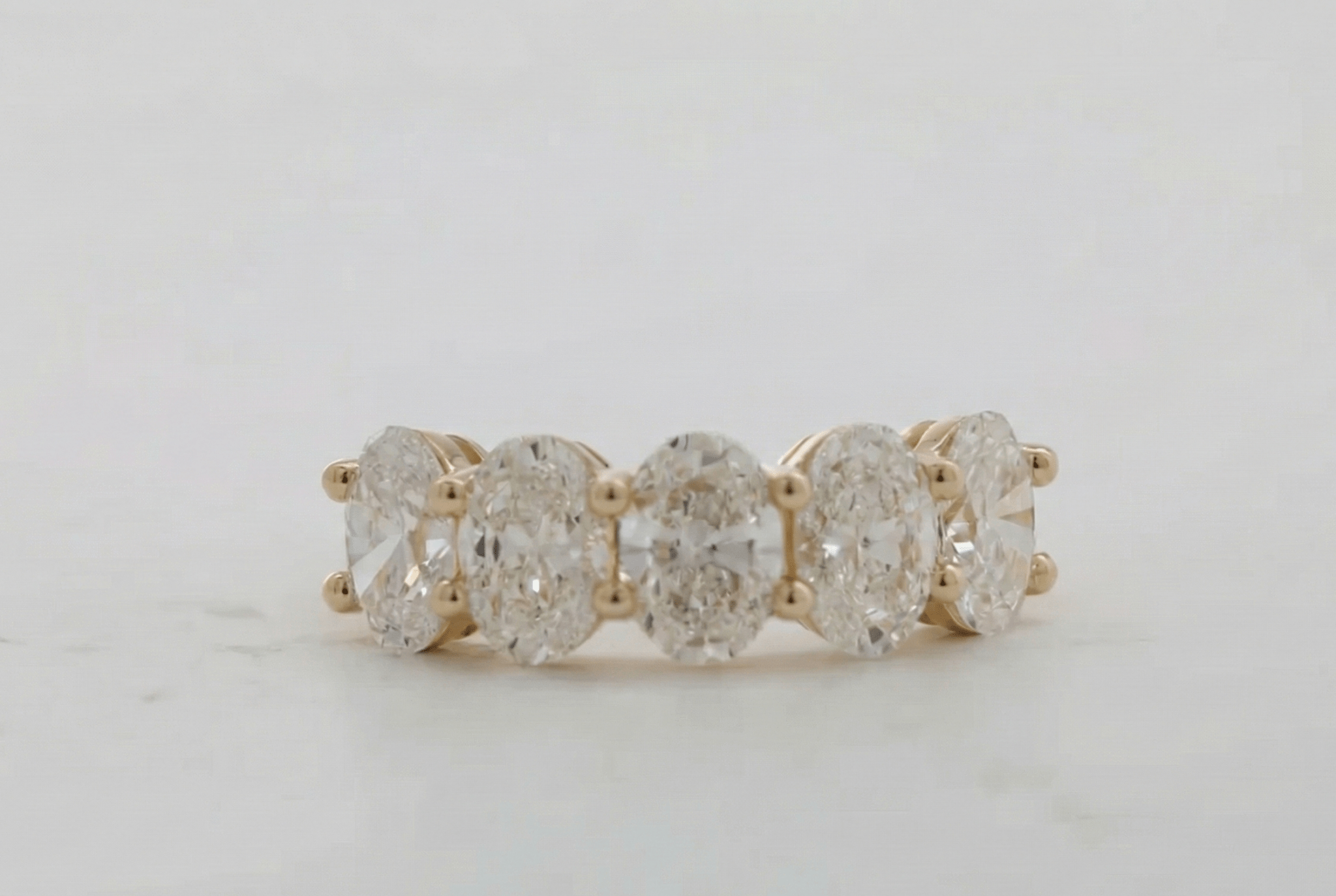 The Timeless Five - Stone Oval Diamond Band - Jewelry by Cleo