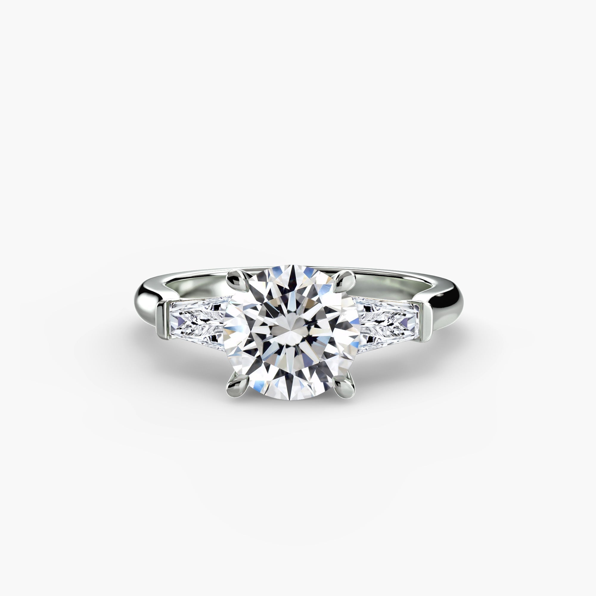 Three - Stone Ring (Baguette Side Stones) - Jewelry by Cleo