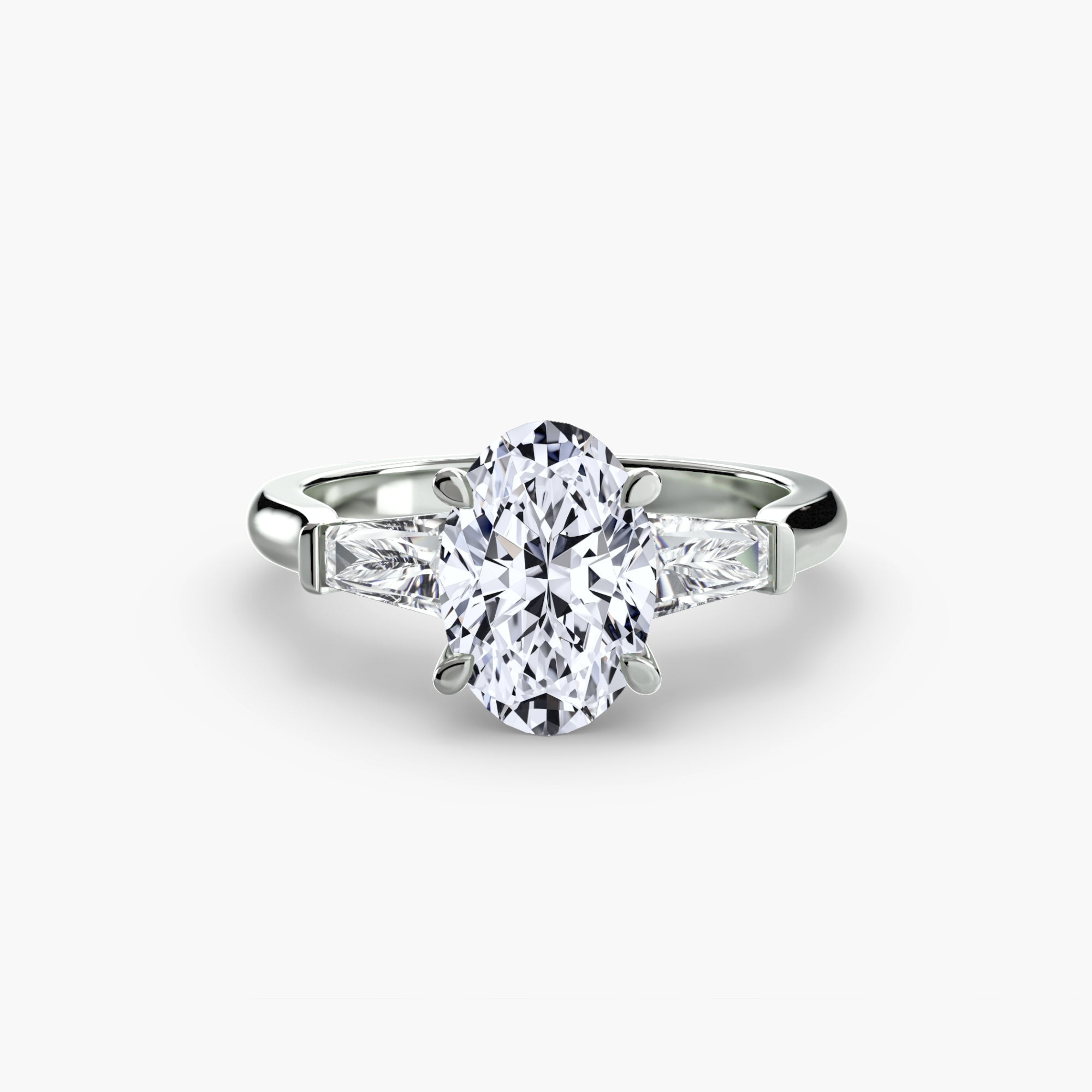 Three - Stone Ring (Baguette Side Stones) - Jewelry by Cleo