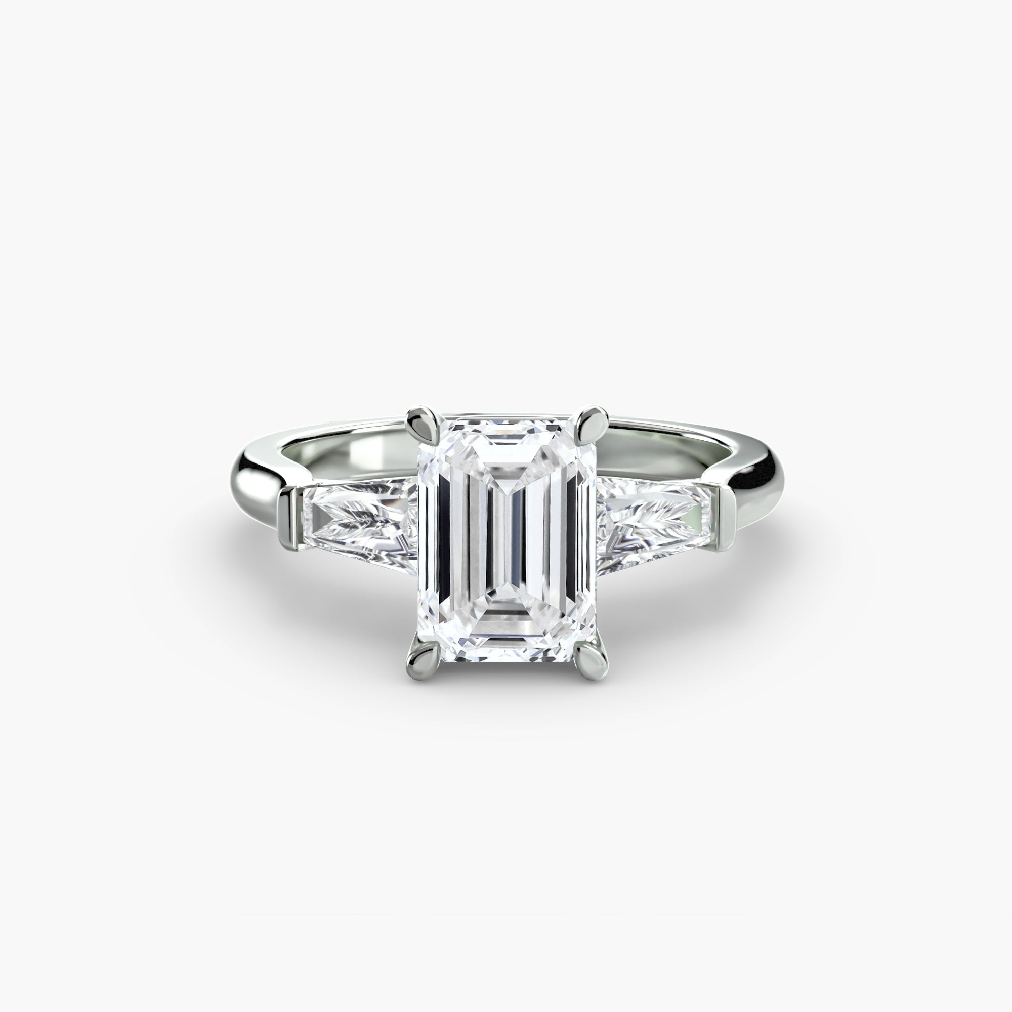 Three - Stone Ring (Baguette Side Stones) - Jewelry by Cleo