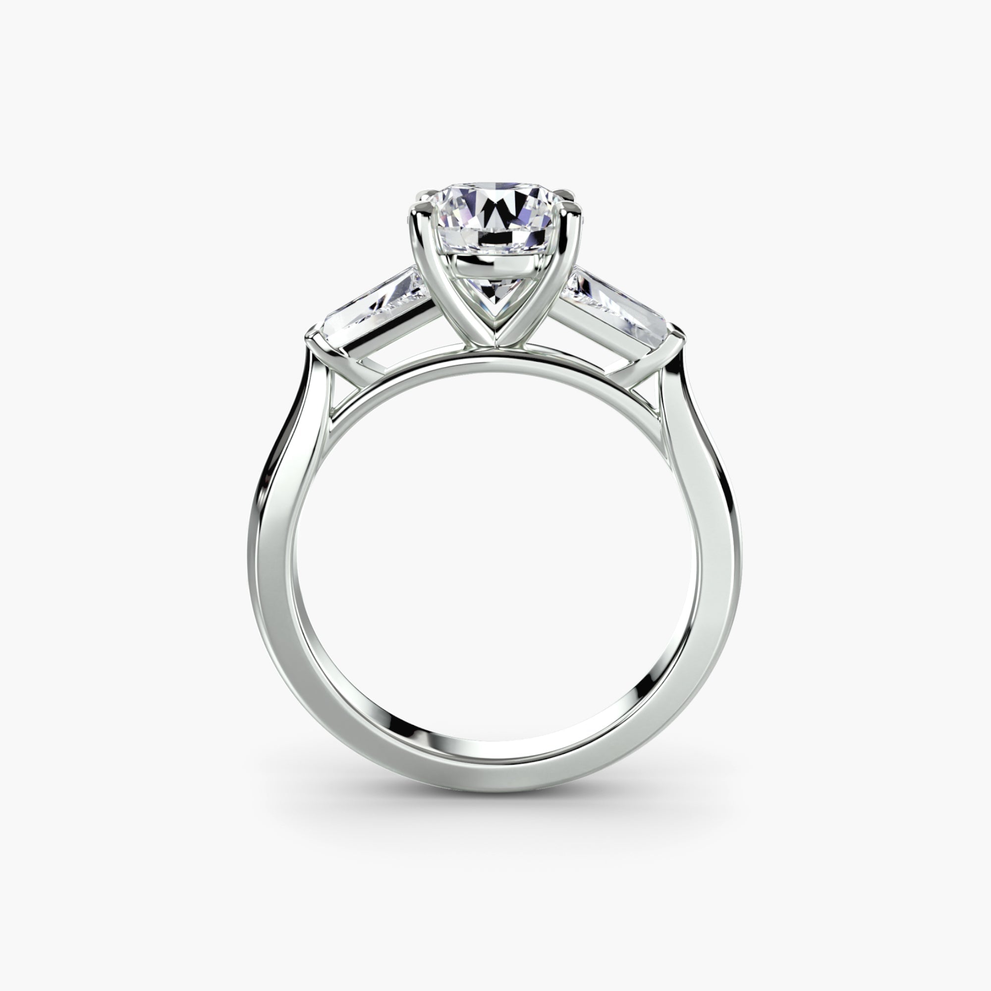 Three - Stone Ring (Baguette Side Stones) - Jewelry by Cleo