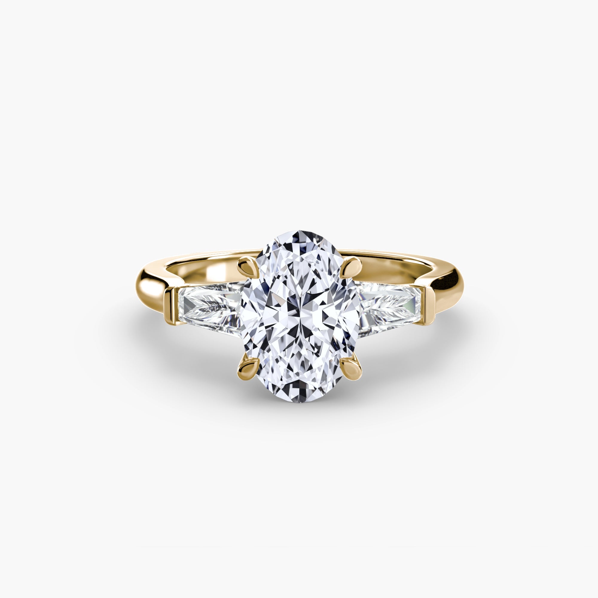 Three - Stone Ring (Baguette Side Stones) - Jewelry by Cleo