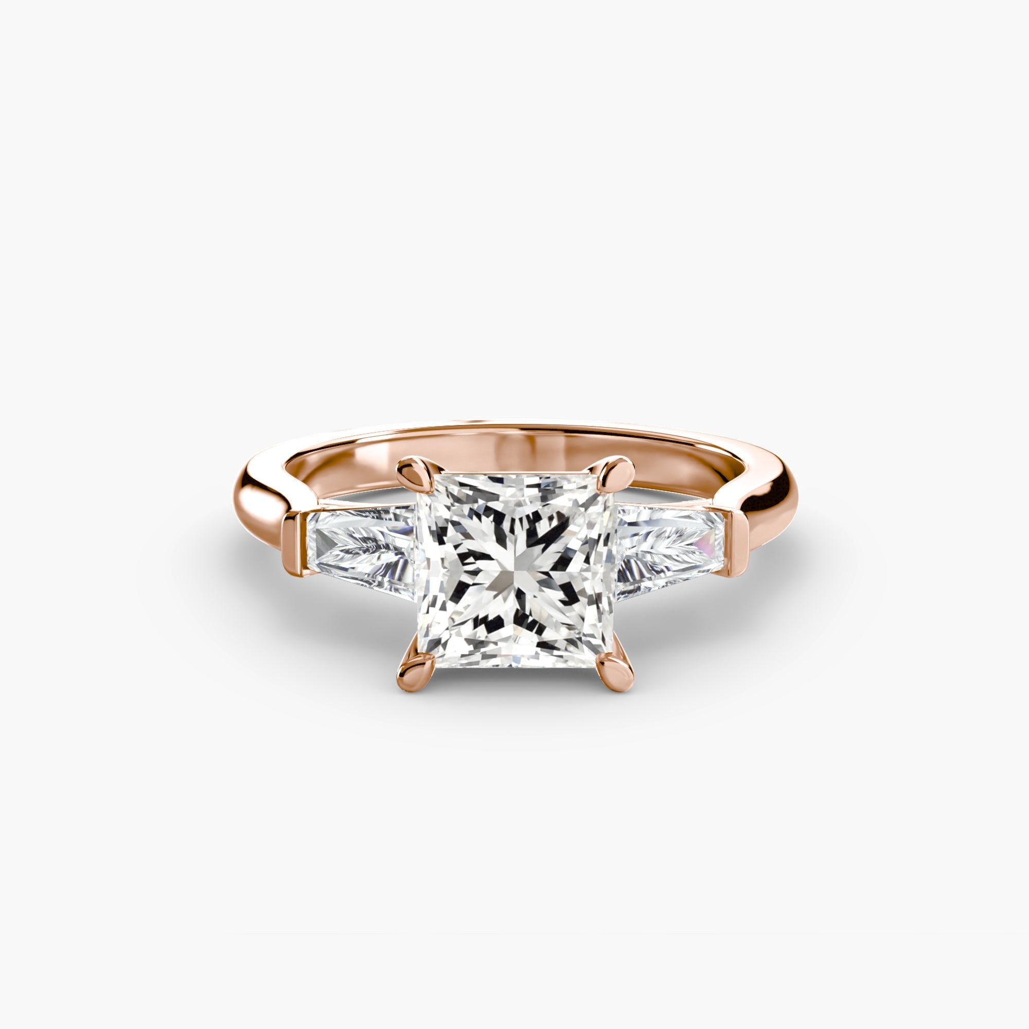 Three - Stone Ring (Baguette Side Stones) - Jewelry by Cleo