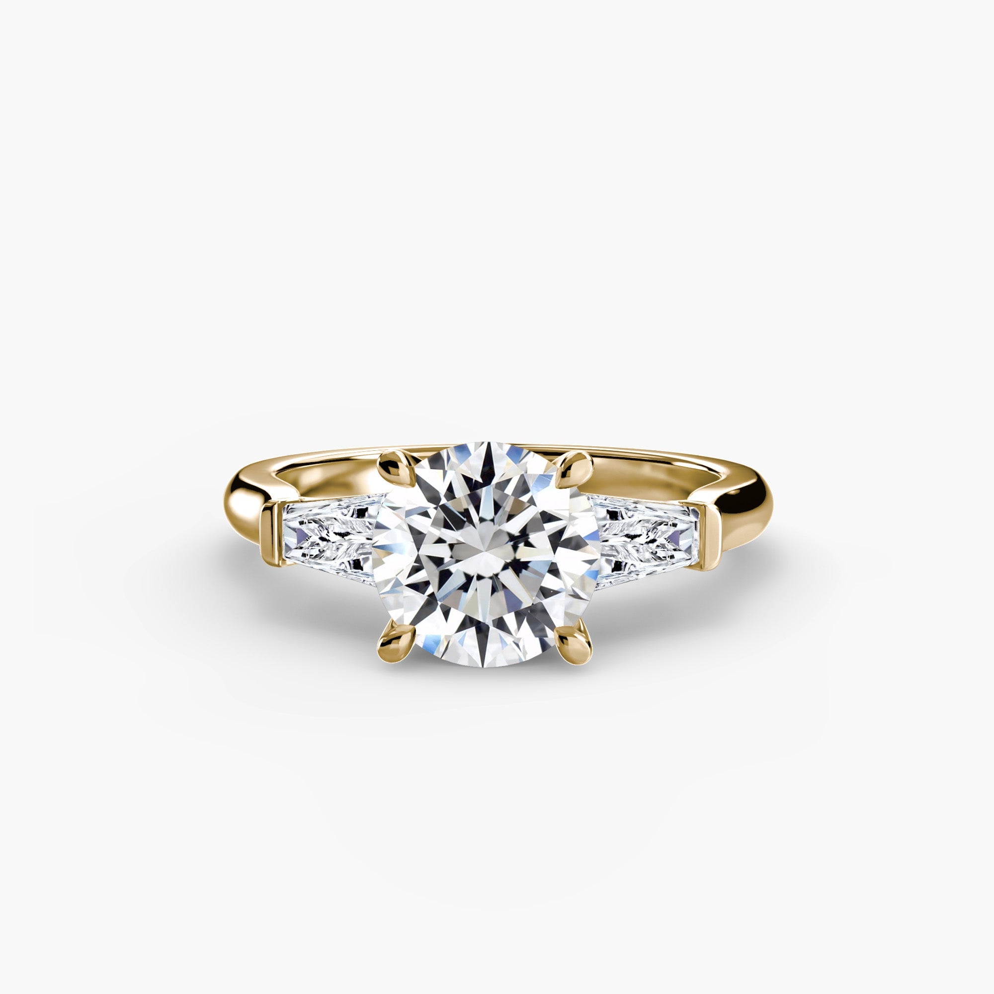Three - Stone Ring (Baguette Side Stones) - Jewelry by Cleo