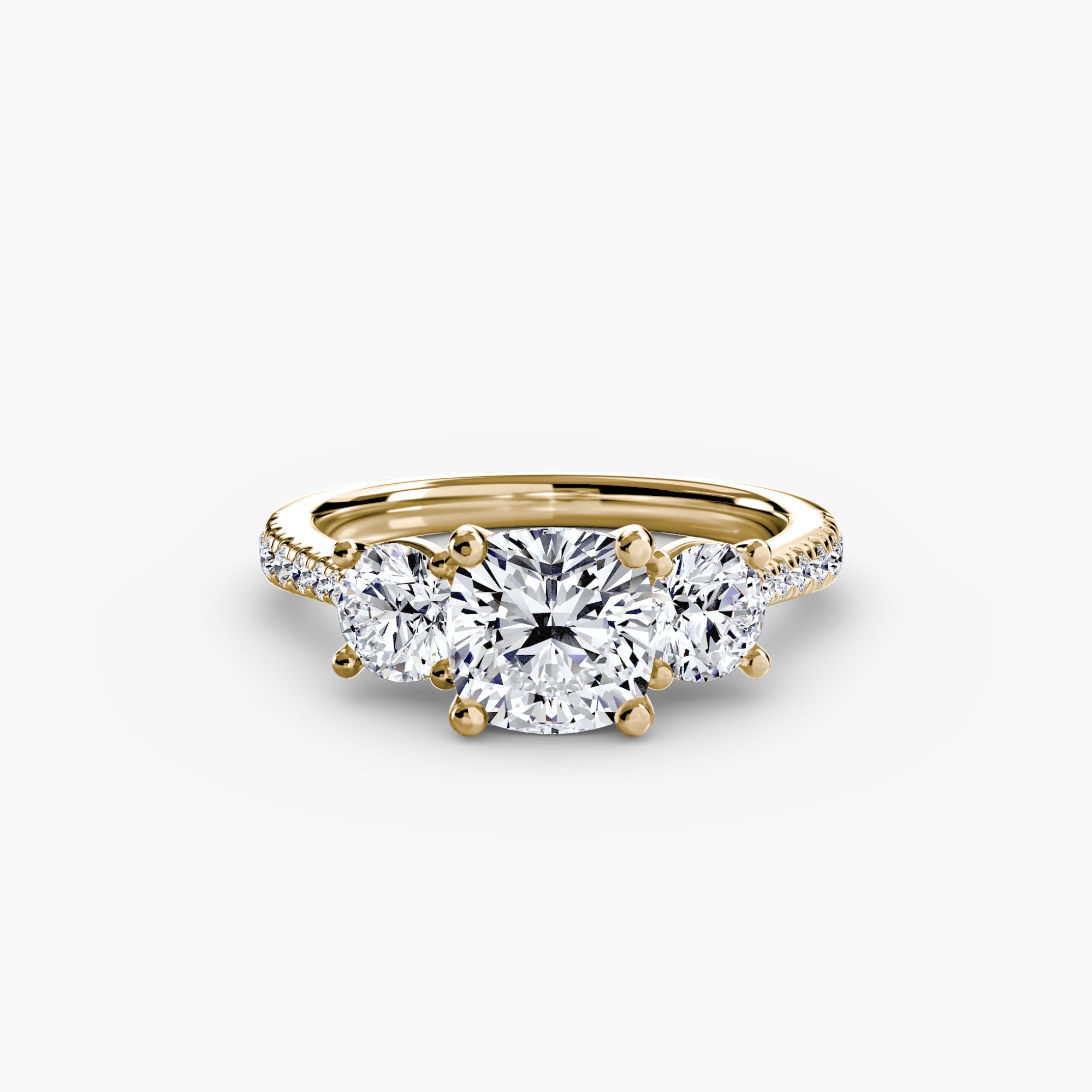 Three - Stone with Pavé Band - Jewelry by Cleo