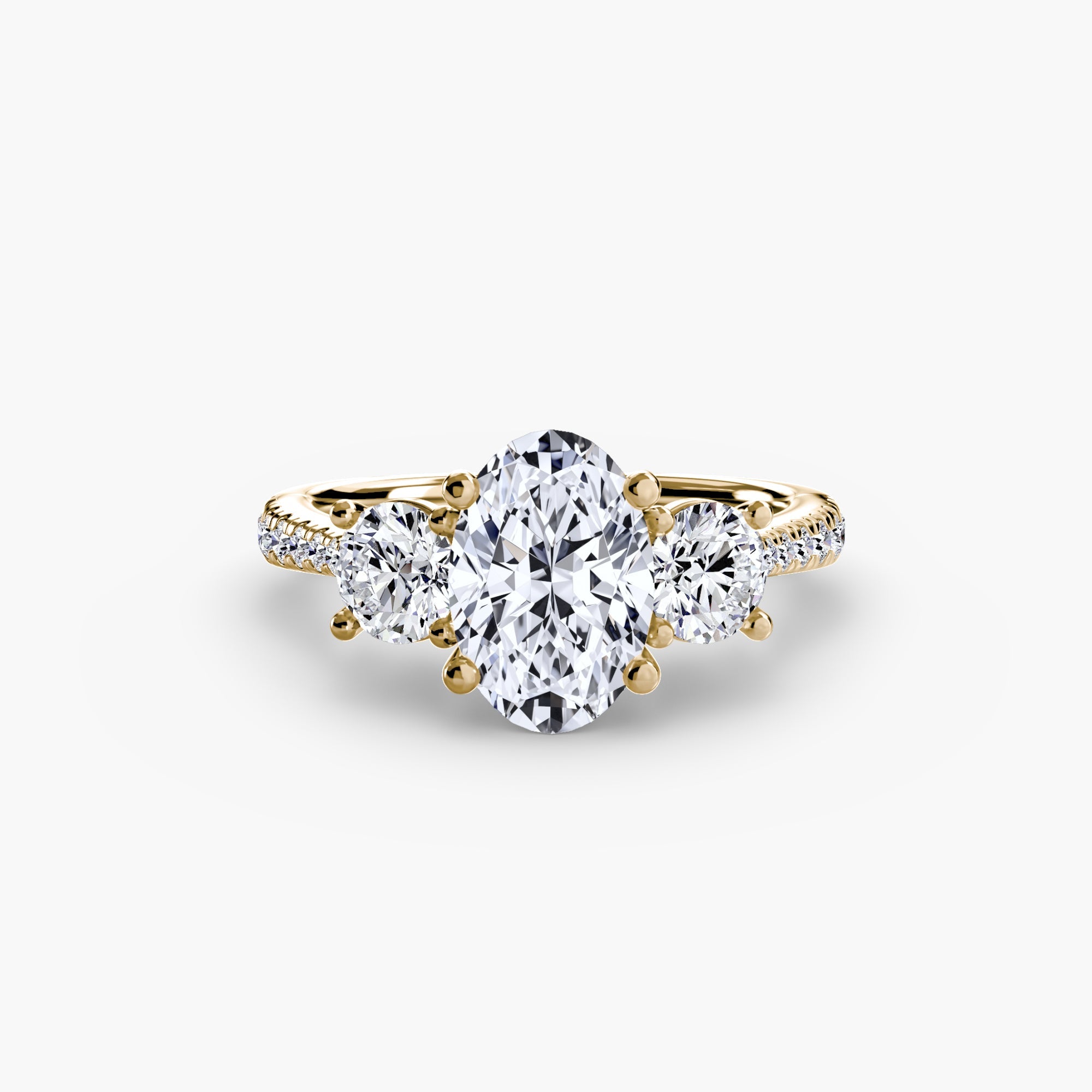 Three - Stone with Pavé Band - Jewelry by Cleo