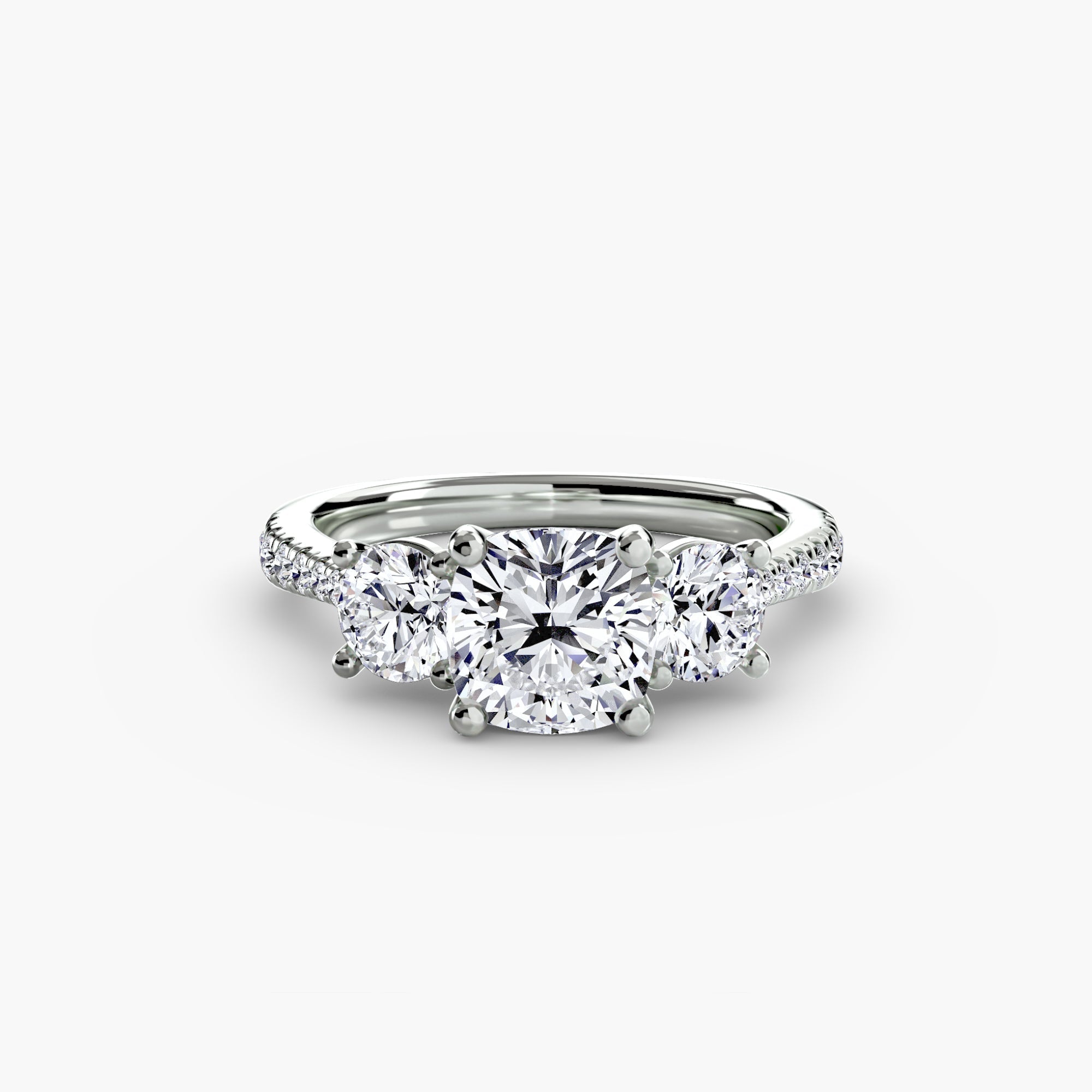 Three - Stone with Pavé Band - Jewelry by Cleo