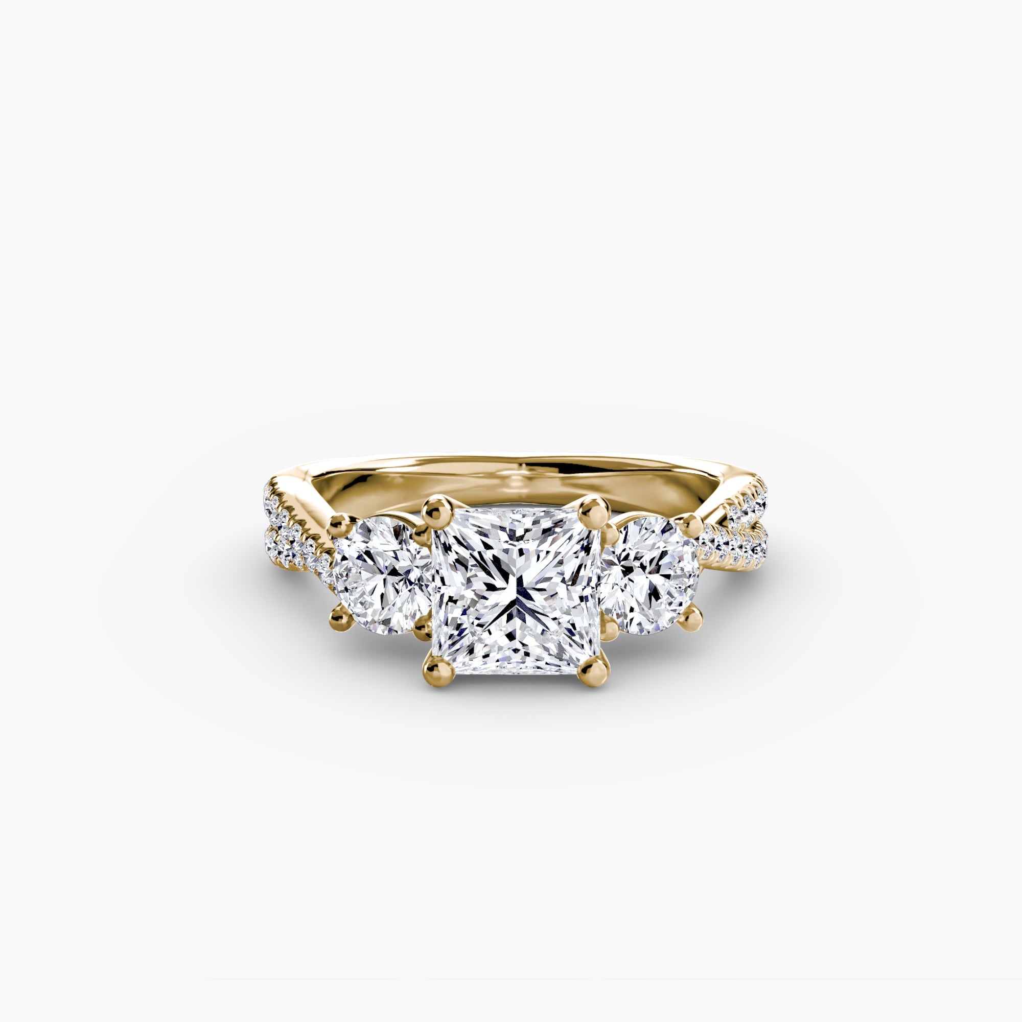 Three - Stone with Pavé Band 2 - Jewelry by Cleo