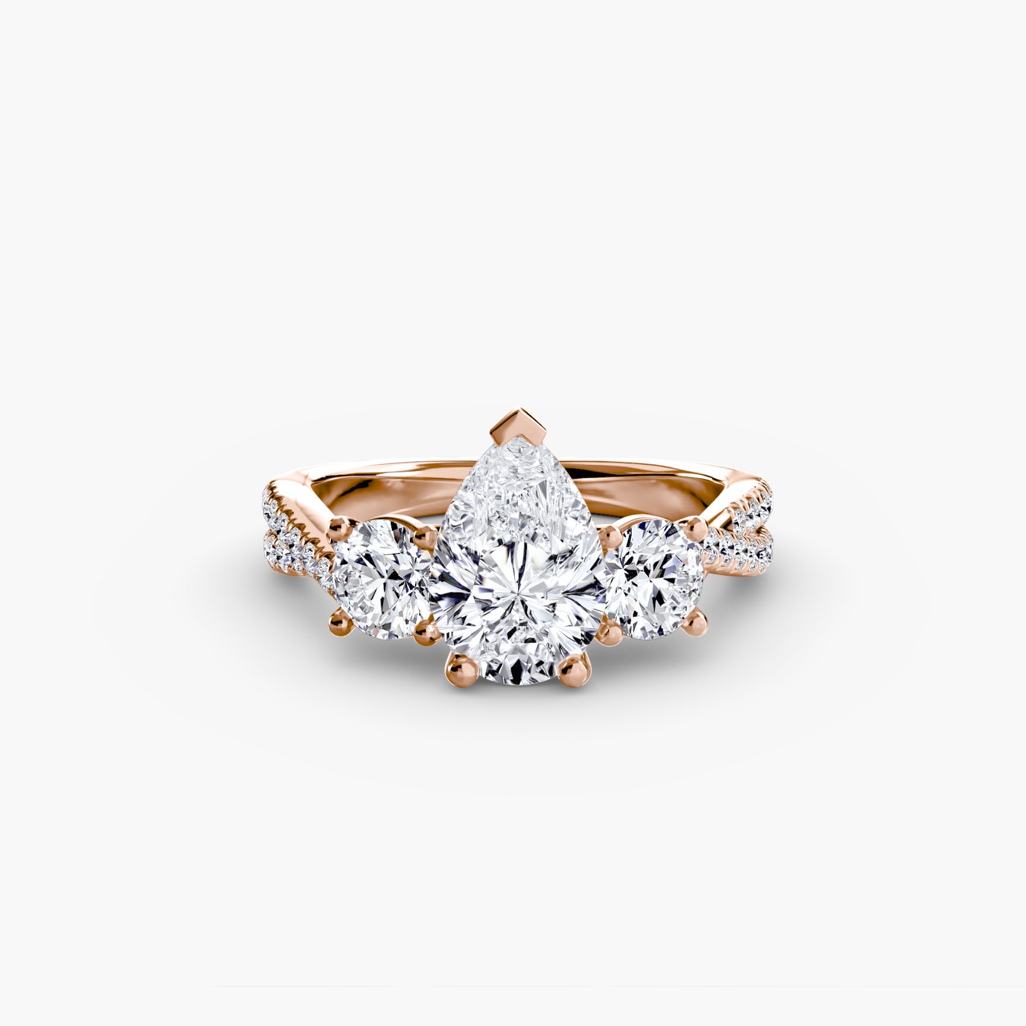 Three - Stone with Pavé Band 2 - Jewelry by Cleo