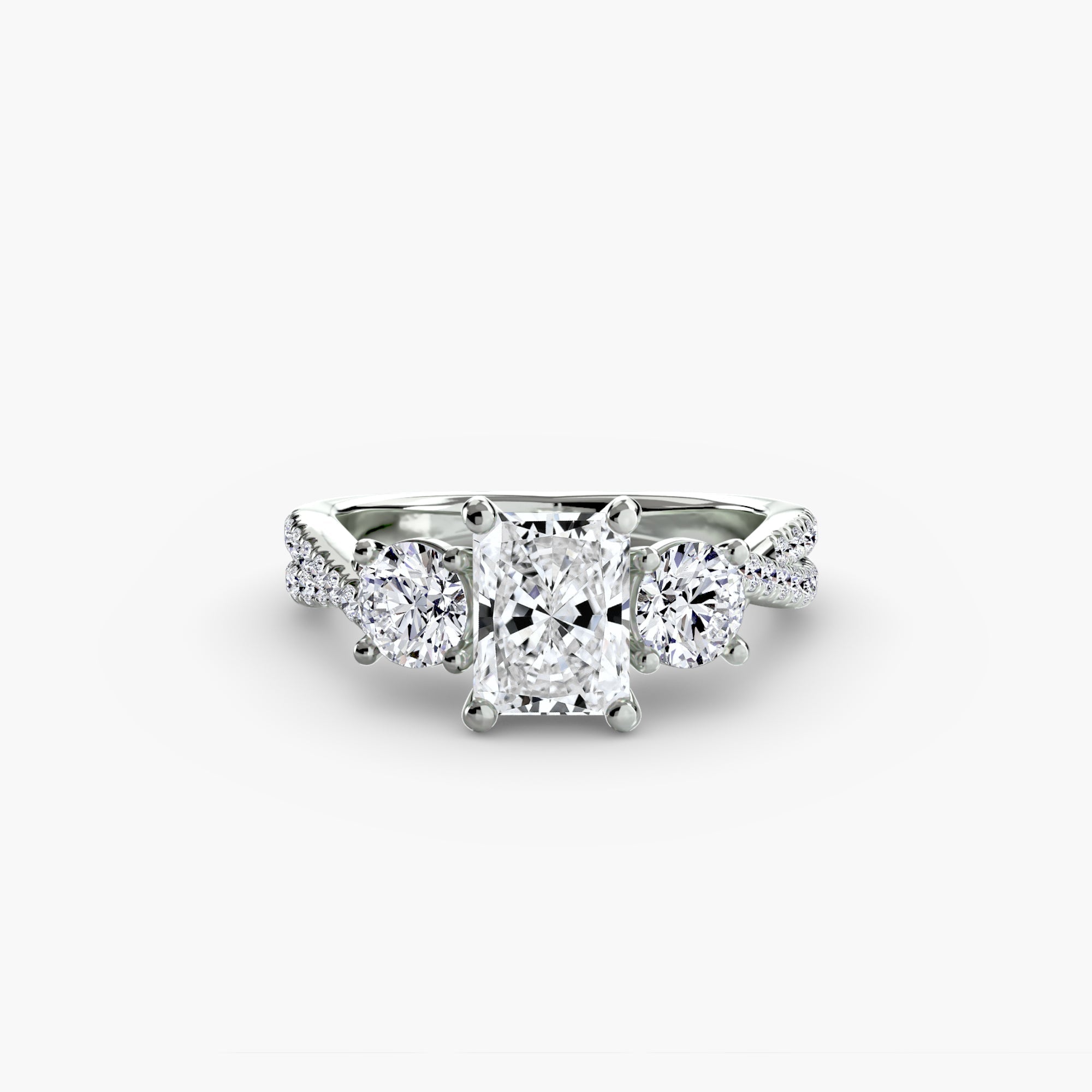 Three - Stone with Pavé Band 2 - Jewelry by Cleo