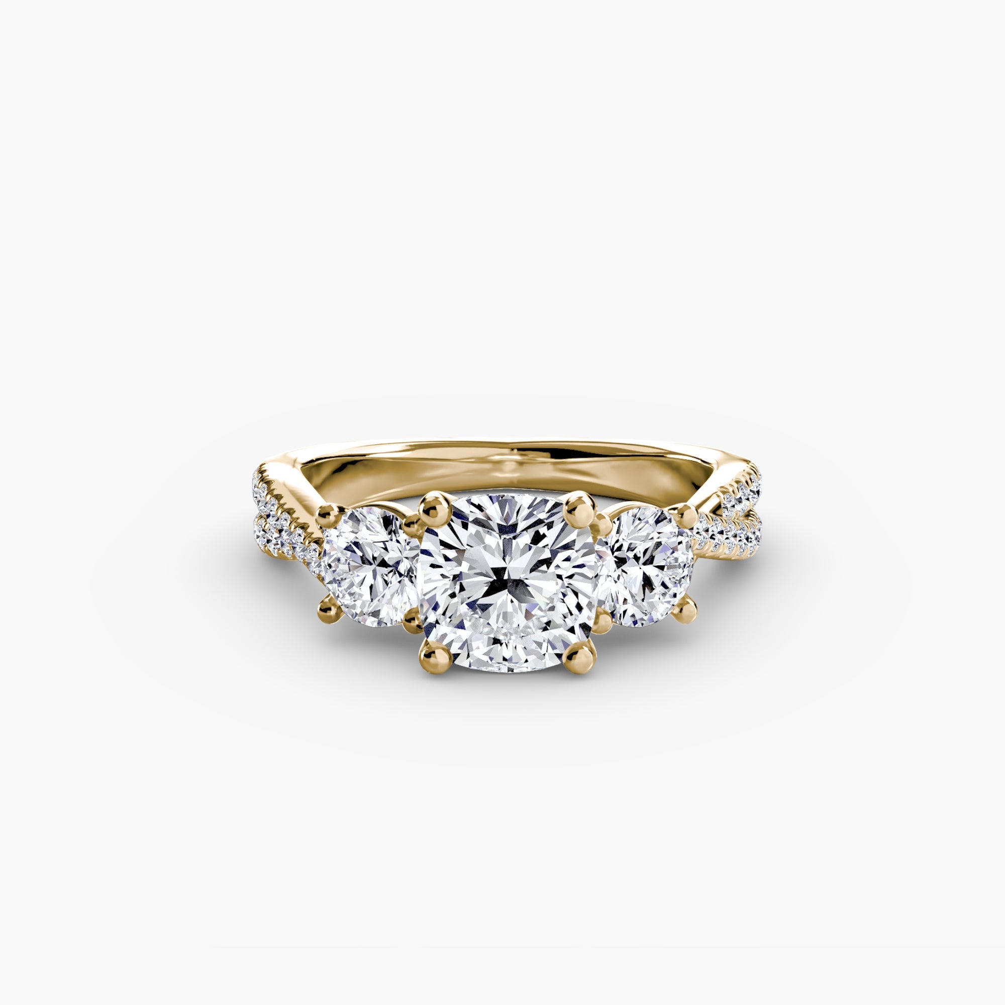 Three - Stone with Pavé Band 2 - Jewelry by Cleo