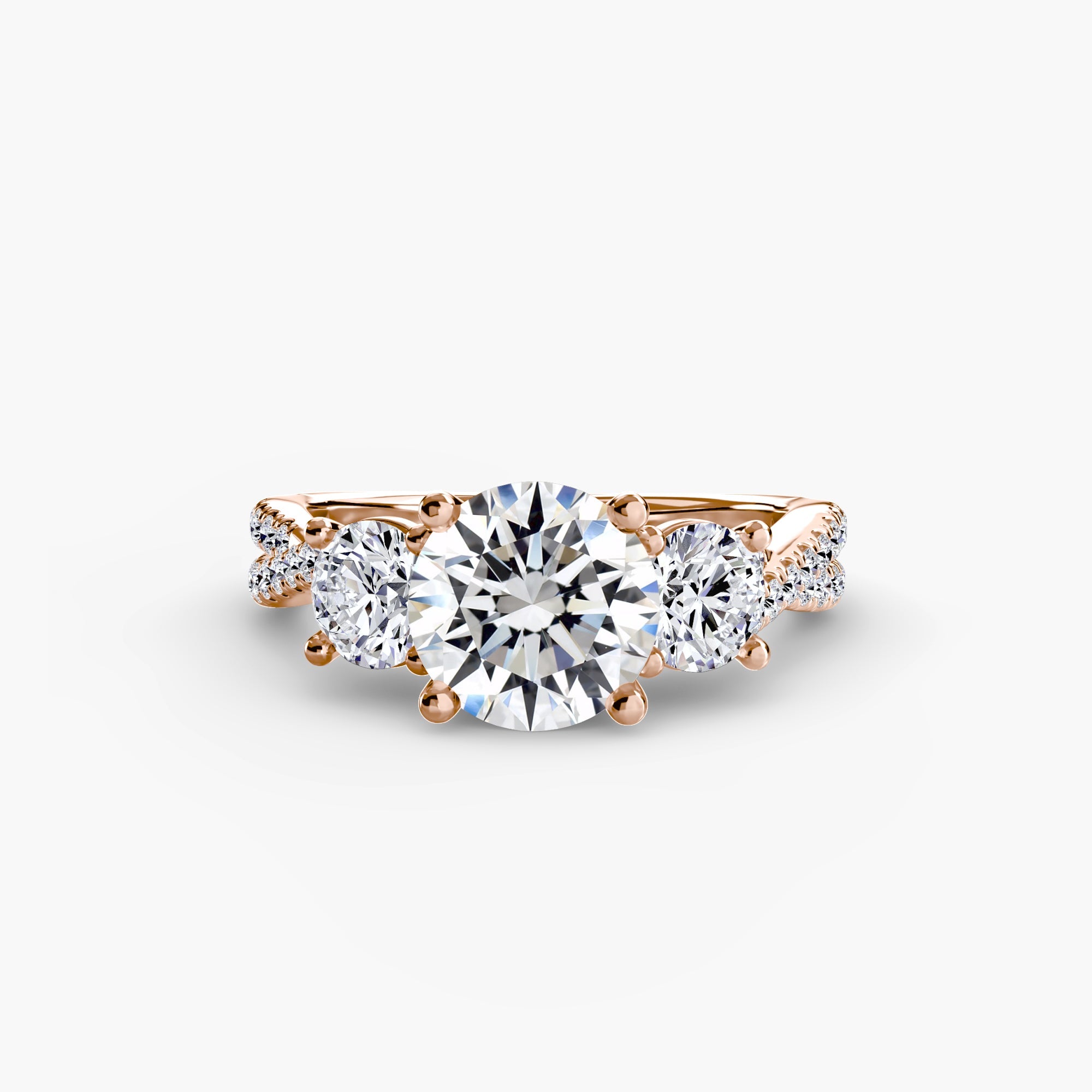 Three - Stone with Pavé Band 2 - Jewelry by Cleo