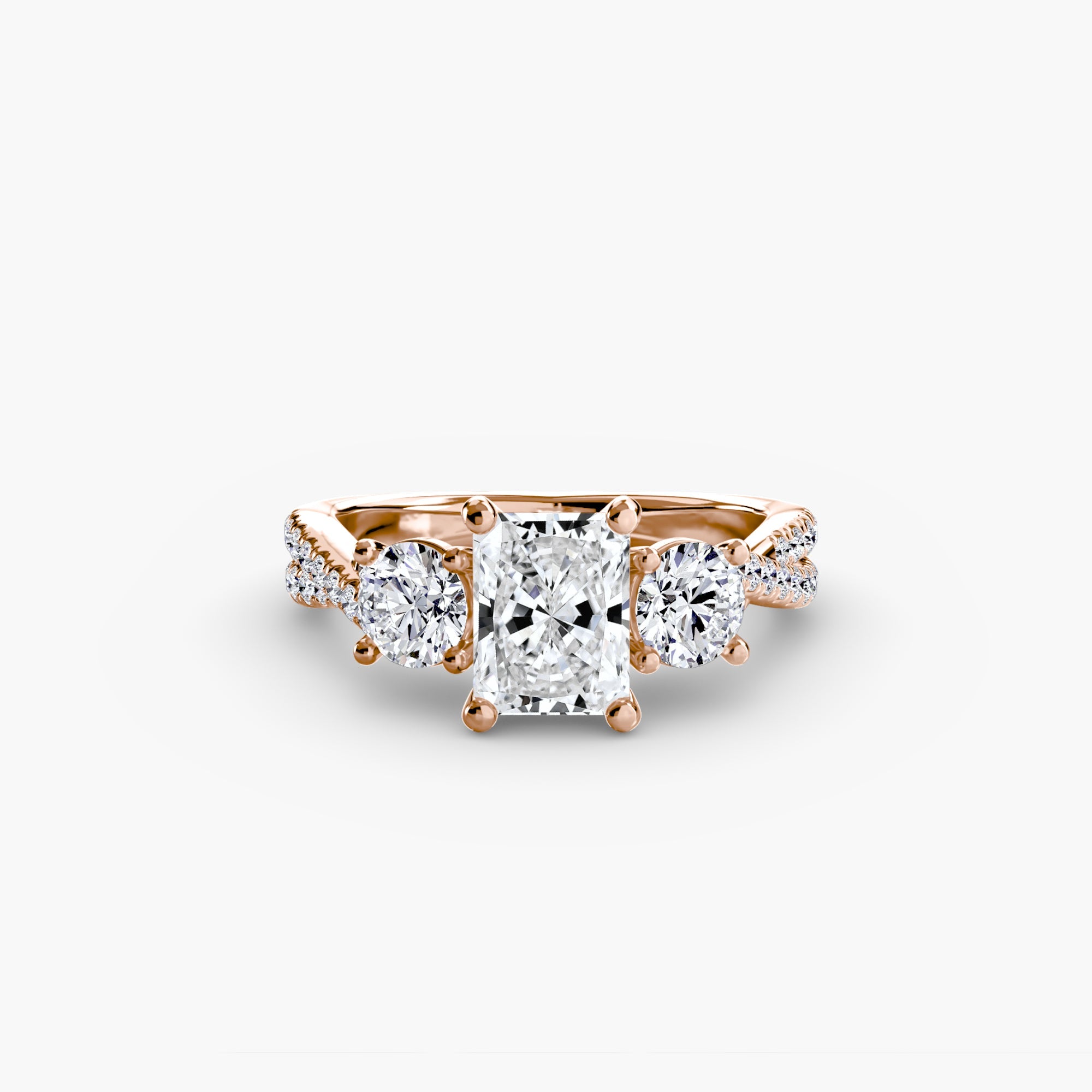 Three - Stone with Pavé Band 2 - Jewelry by Cleo