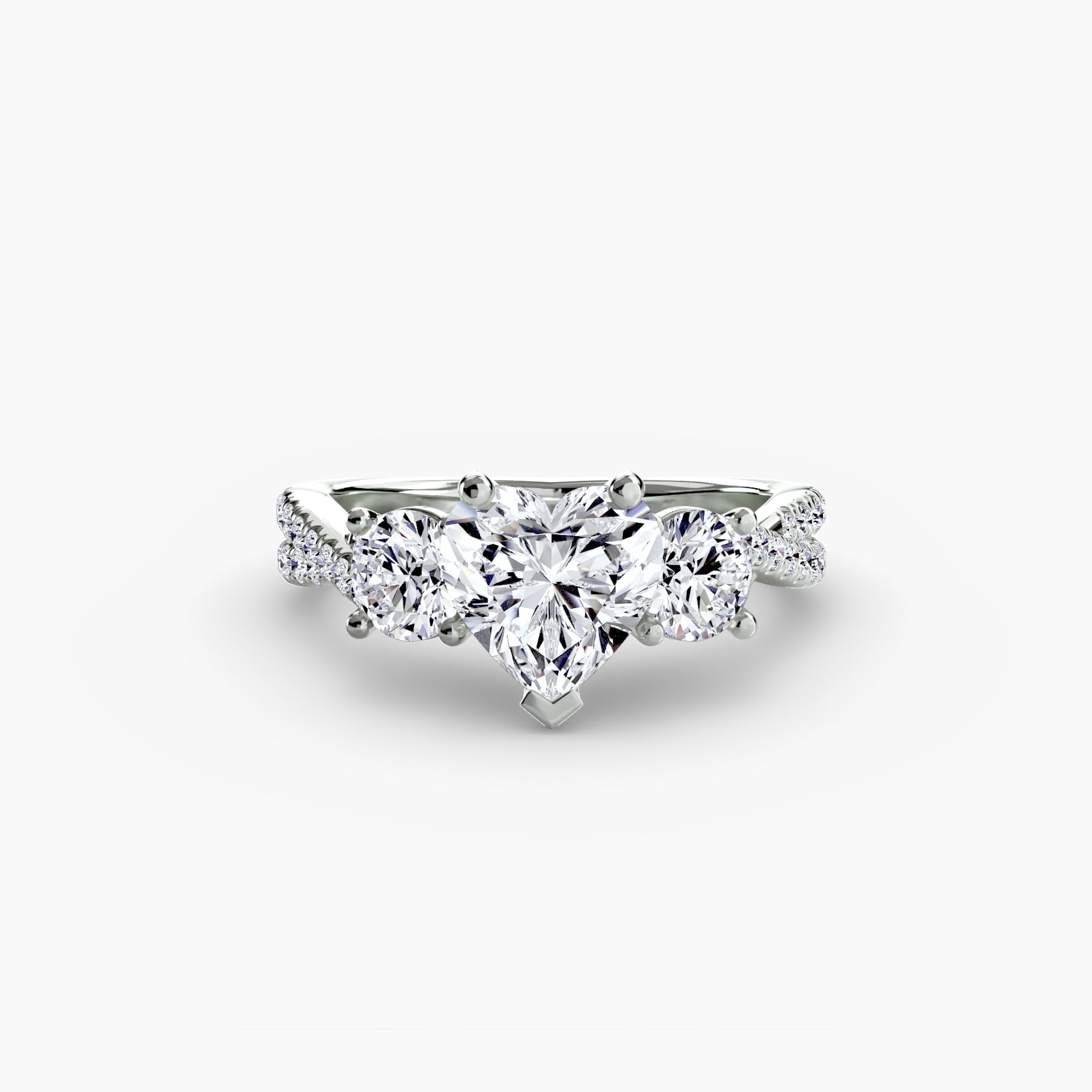 Three - Stone with Pavé Band 2 - Jewelry by Cleo