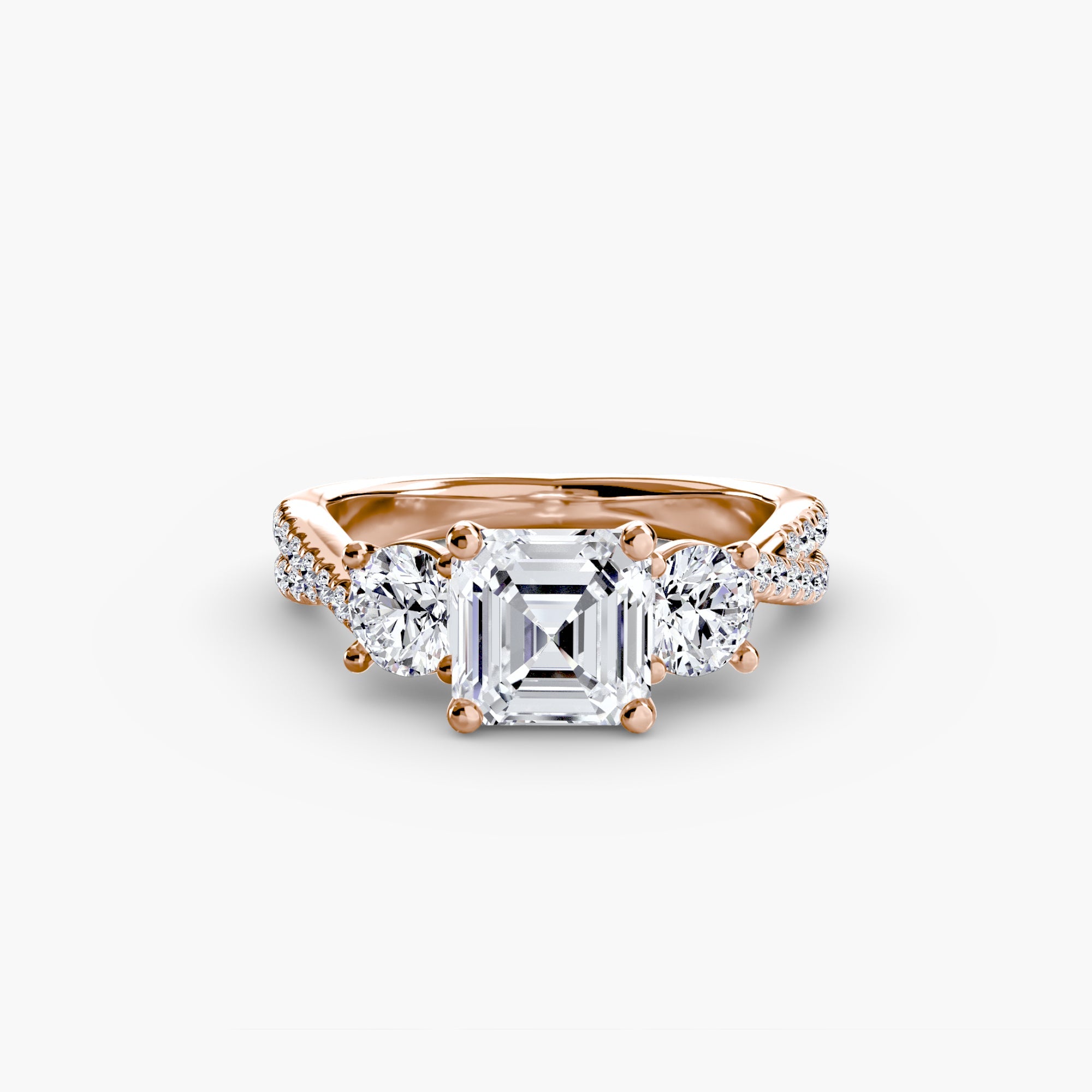 Three - Stone with Pavé Band 2 - Jewelry by Cleo