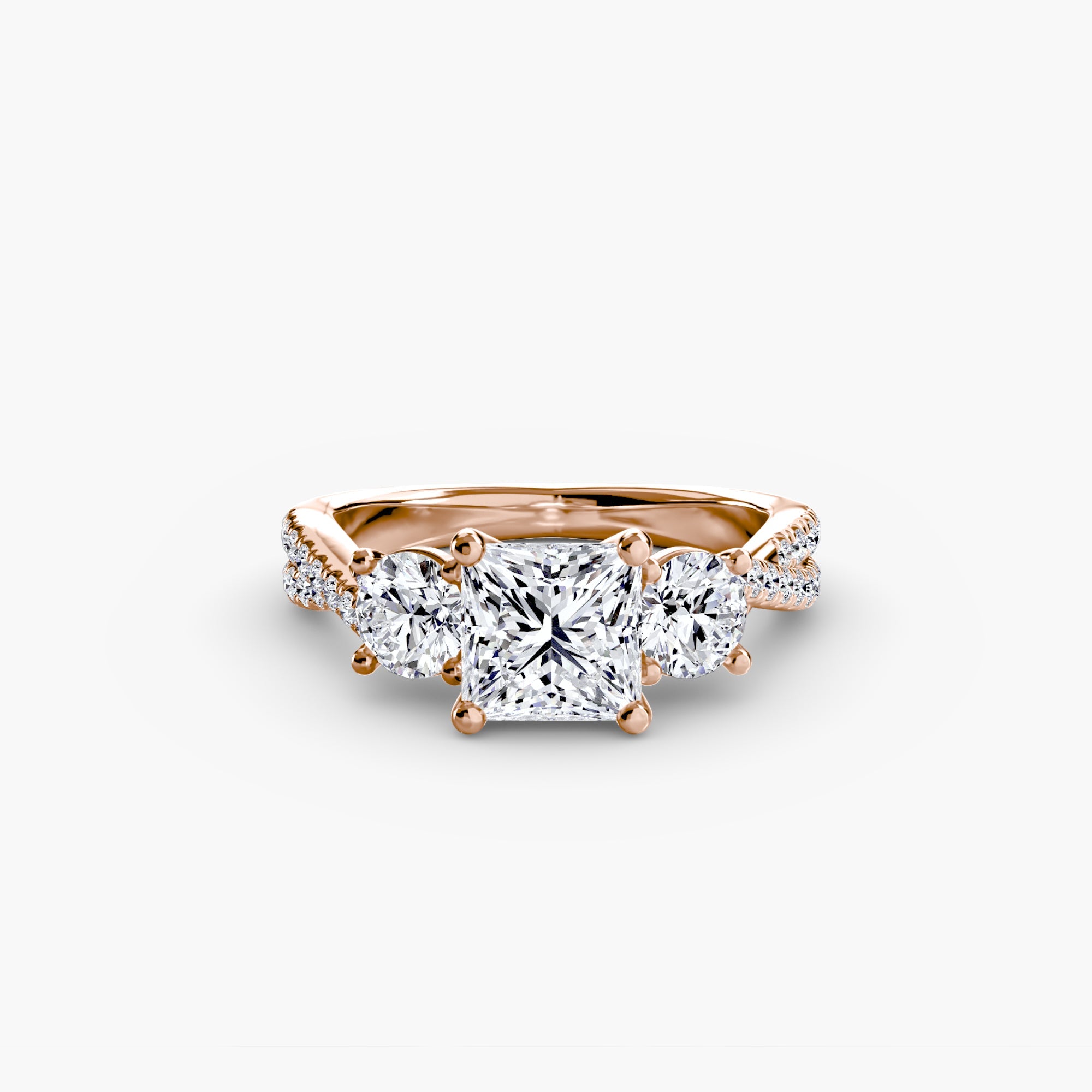 Three - Stone with Pavé Band 2 - Jewelry by Cleo