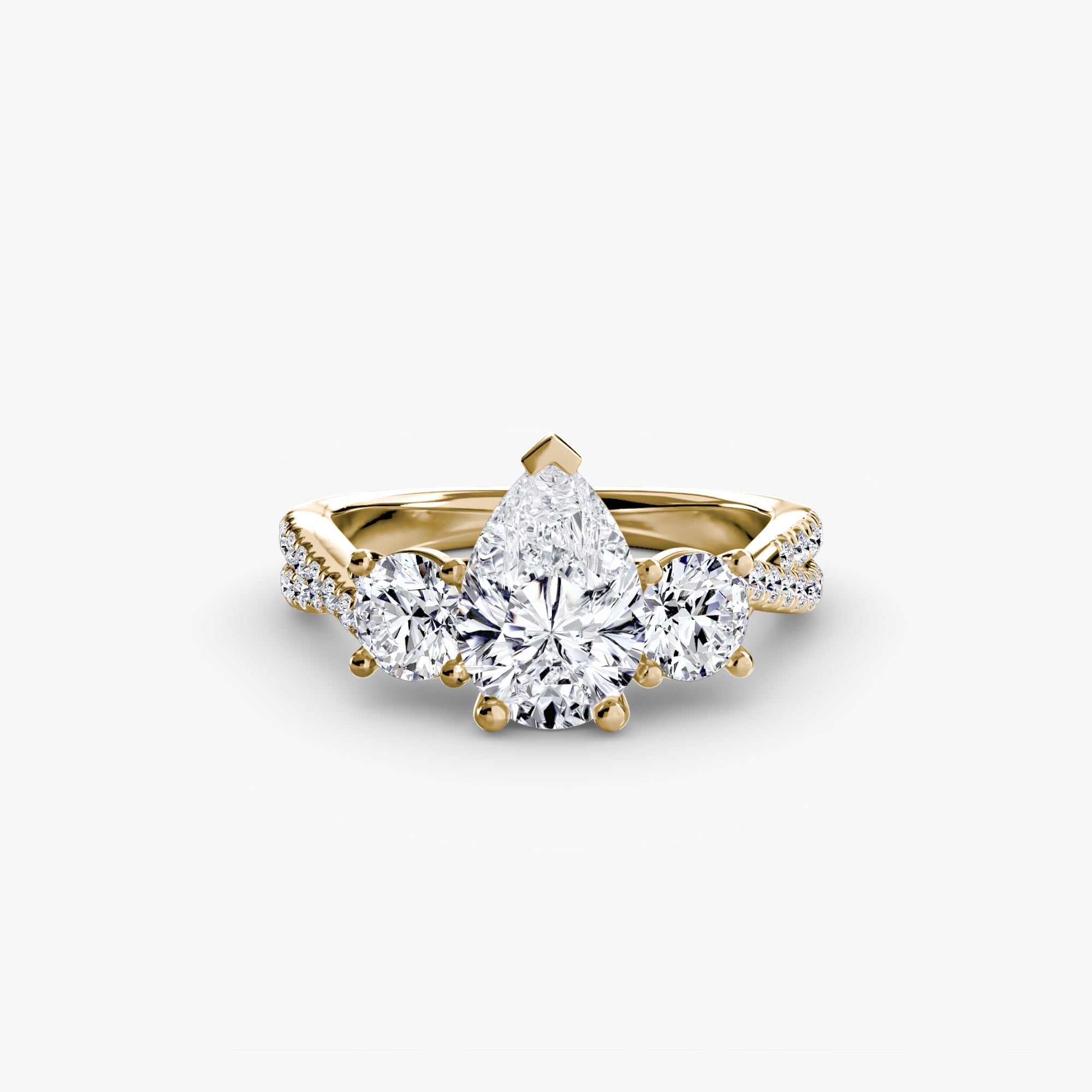 Three - Stone with Pavé Band 2 - Jewelry by Cleo