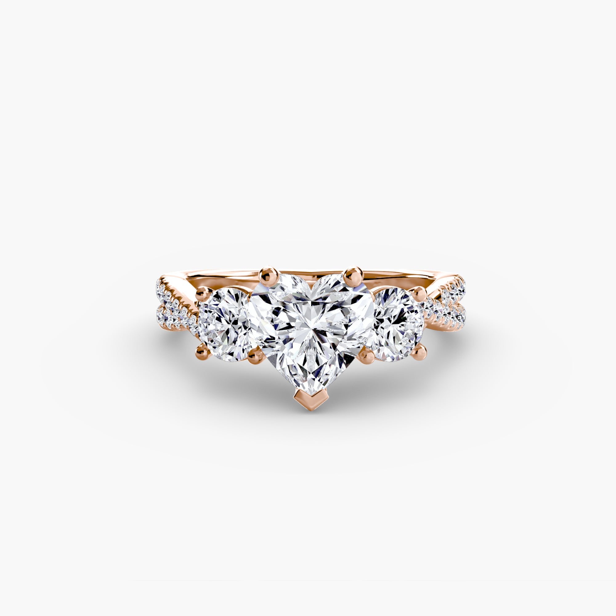 Three - Stone with Pavé Band 2 - Jewelry by Cleo
