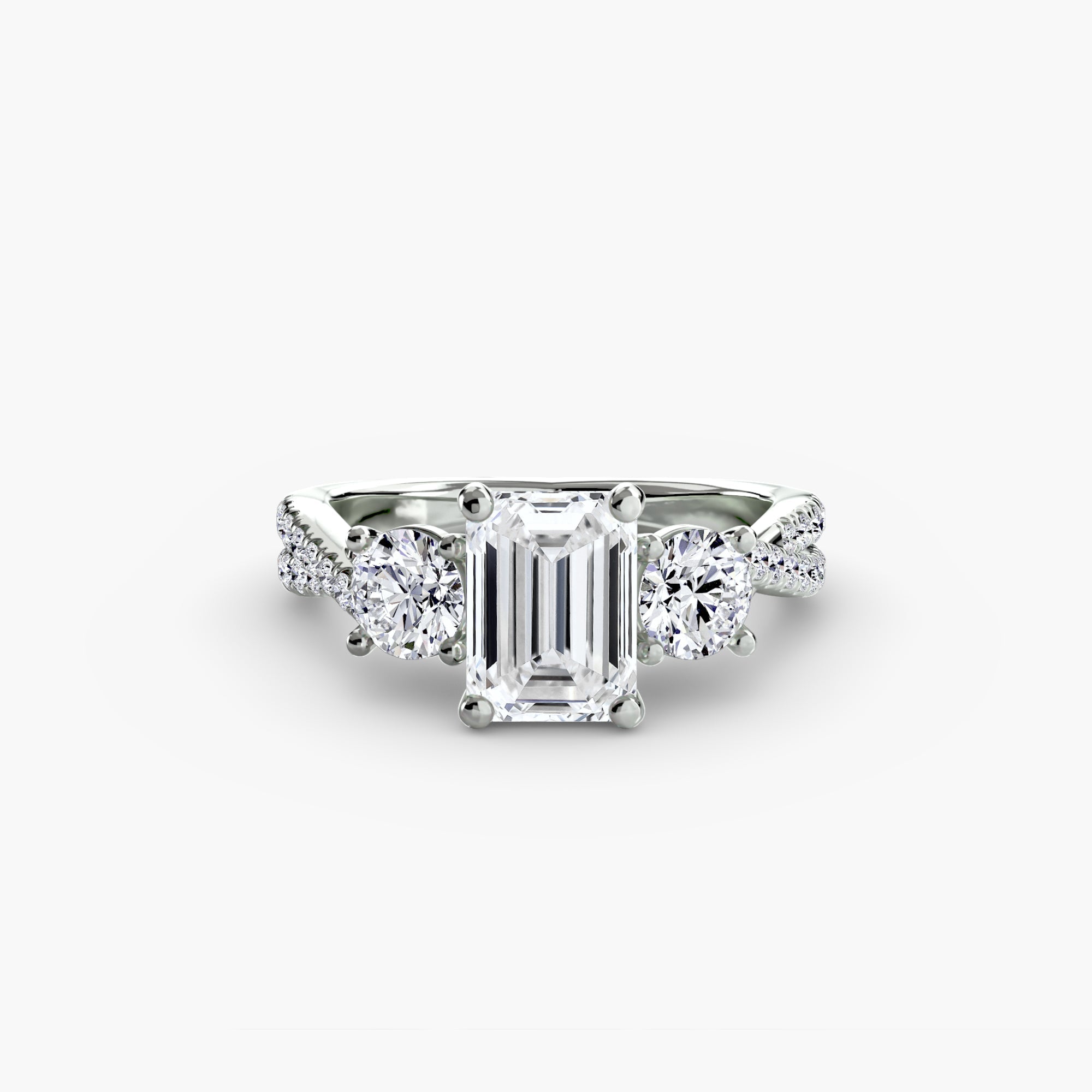Three - Stone with Pavé Band 2 - Jewelry by Cleo