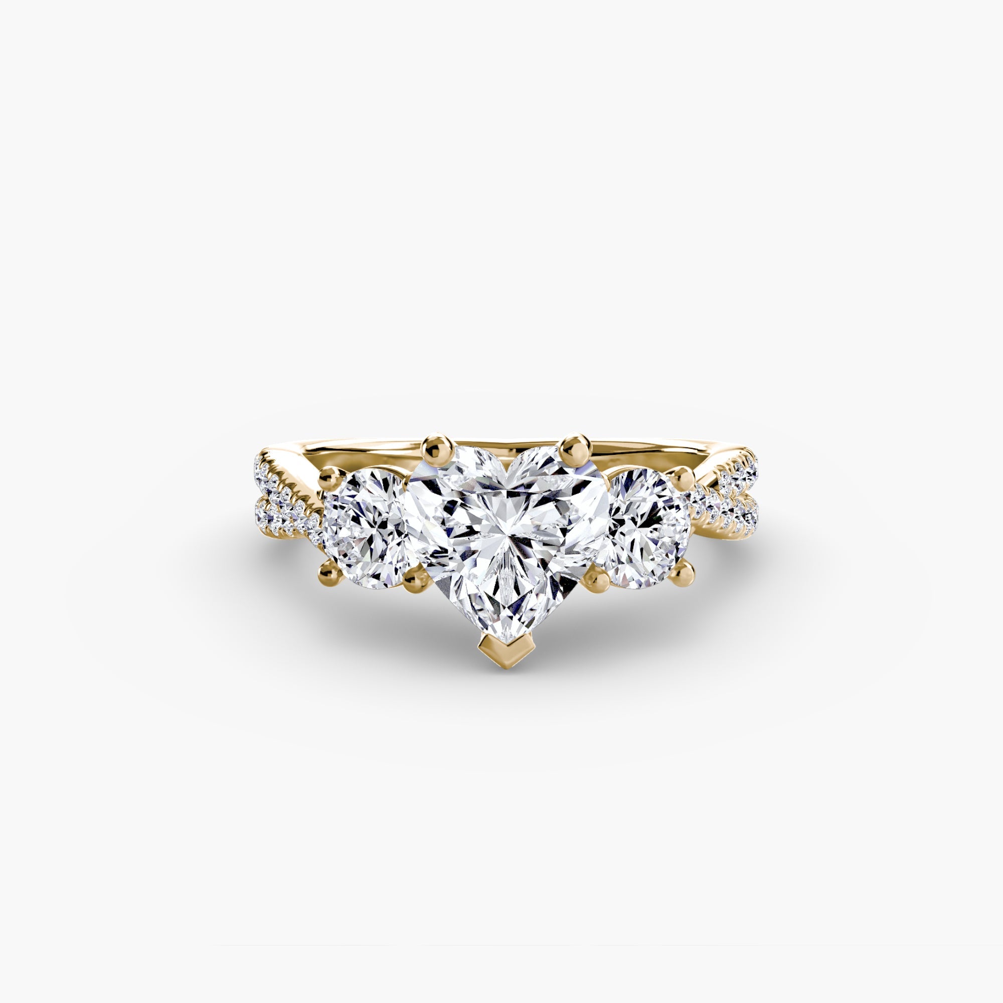 Three - Stone with Pavé Band 2 - Jewelry by Cleo