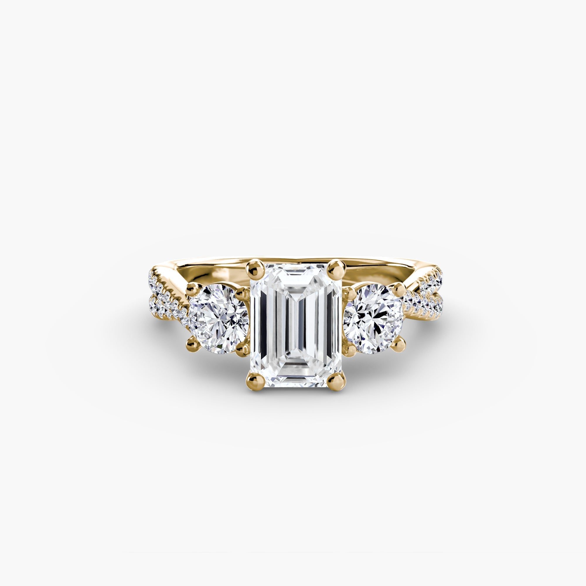 Three - Stone with Pavé Band 2 - Jewelry by Cleo