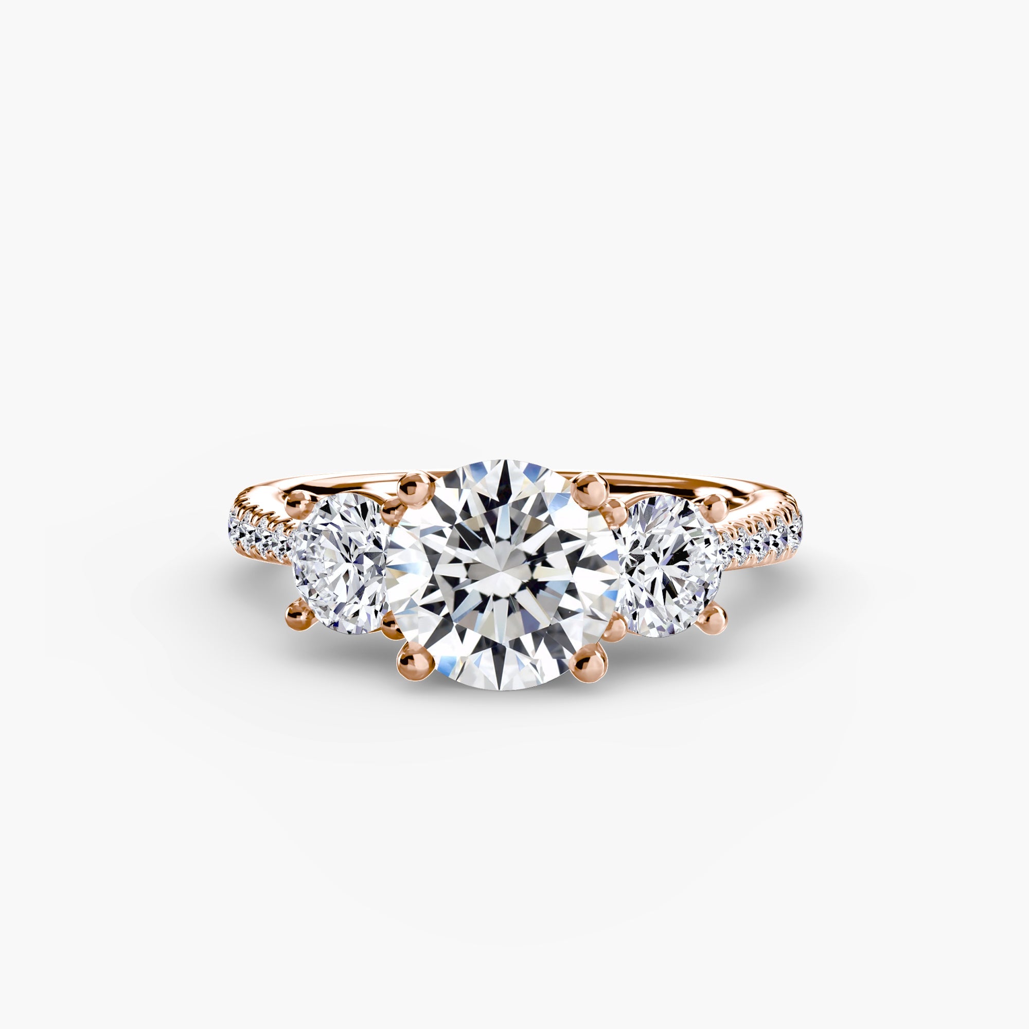 Three - Stone with Pavé Band - Jewelry by Cleo