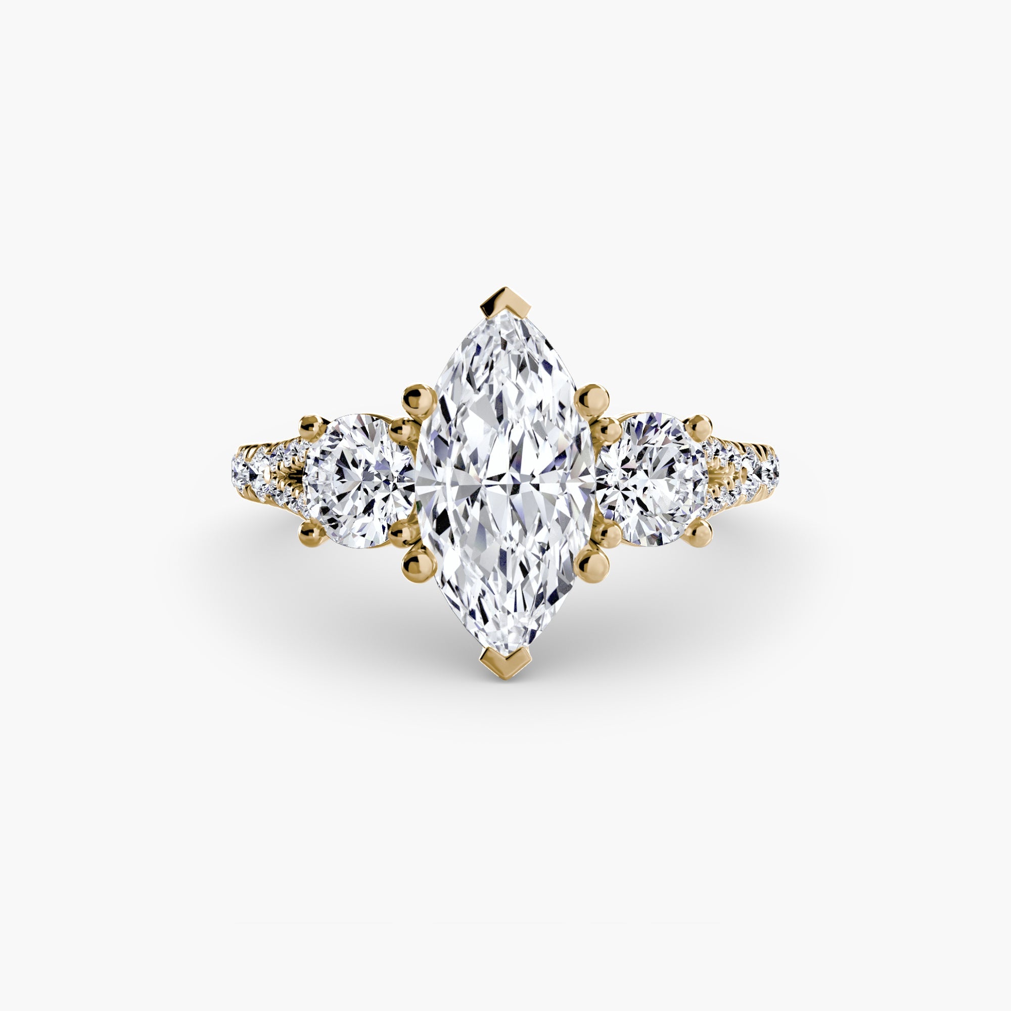 Three - Stone with Pavé Band 3 - Jewelry by Cleo