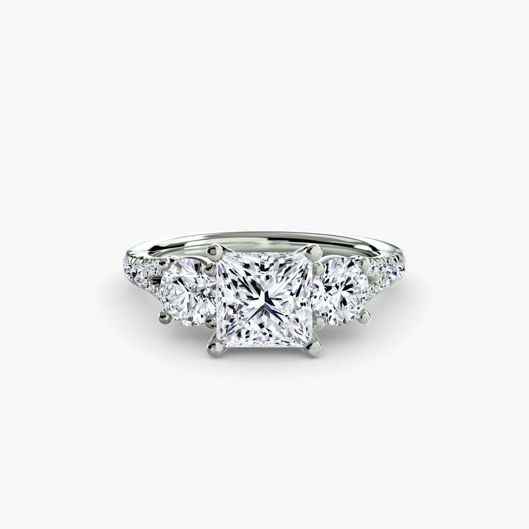 Three - Stone with Pavé Band 3 - Jewelry by Cleo