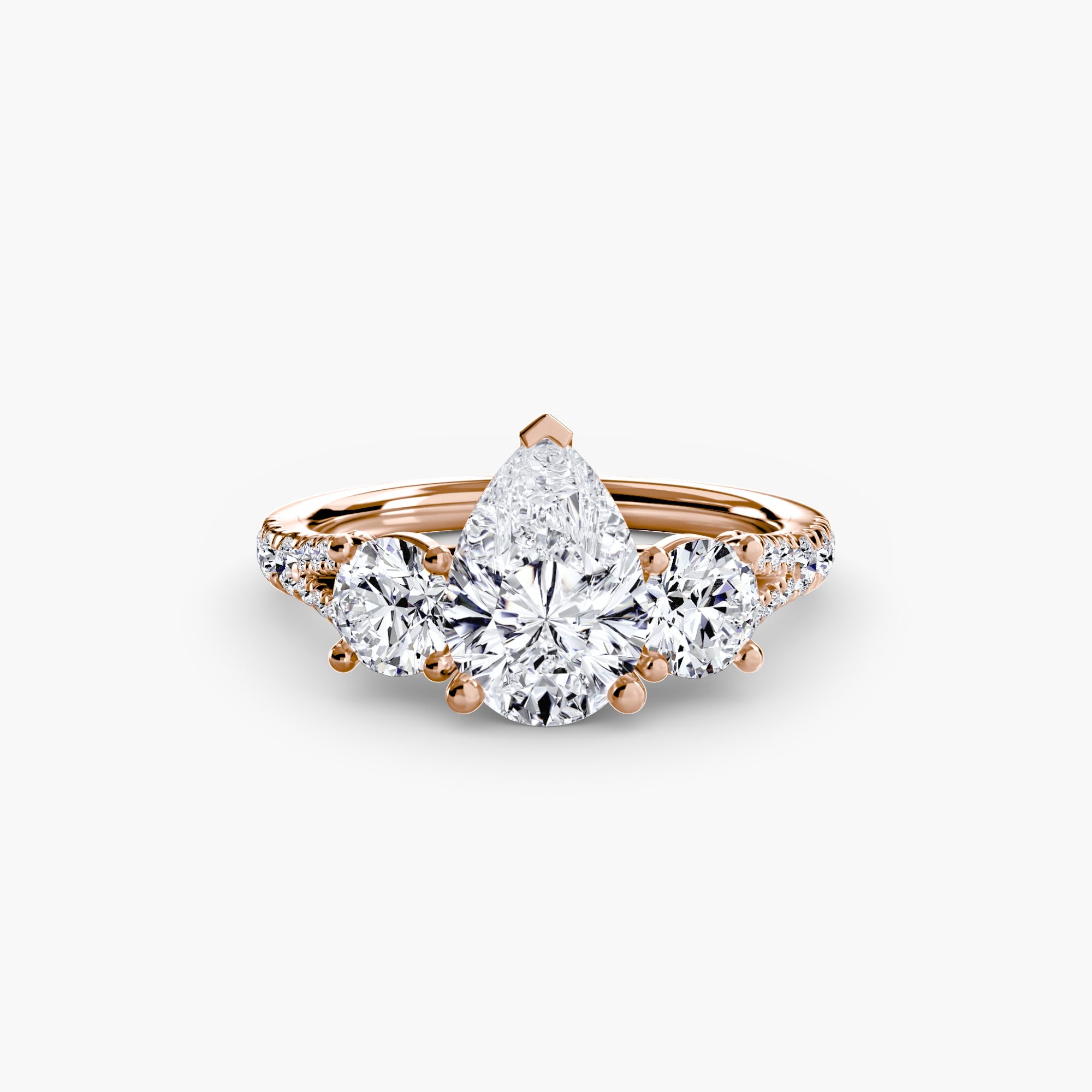Three - Stone with Pavé Band 3 - Jewelry by Cleo