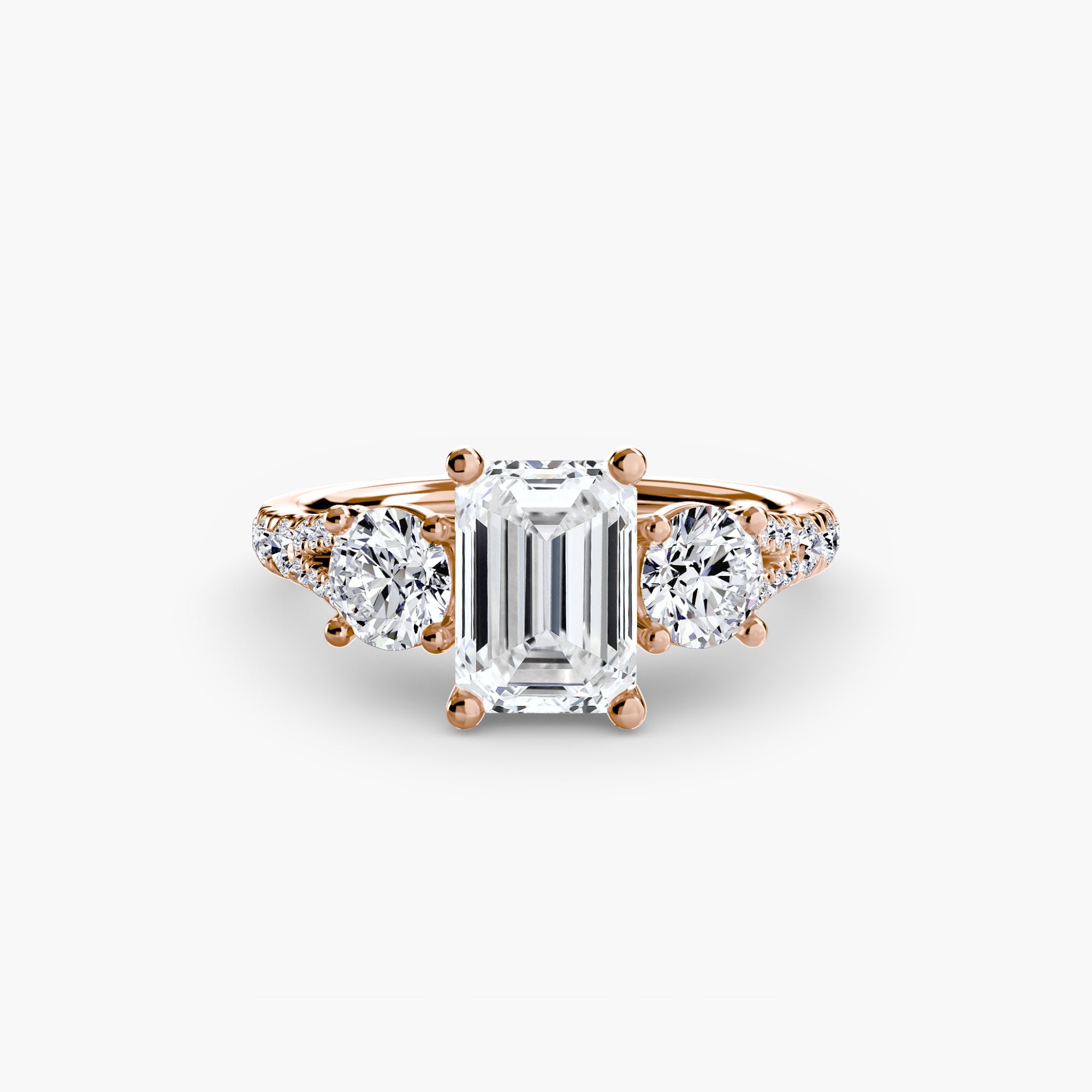 Three - Stone with Pavé Band 3 - Jewelry by Cleo