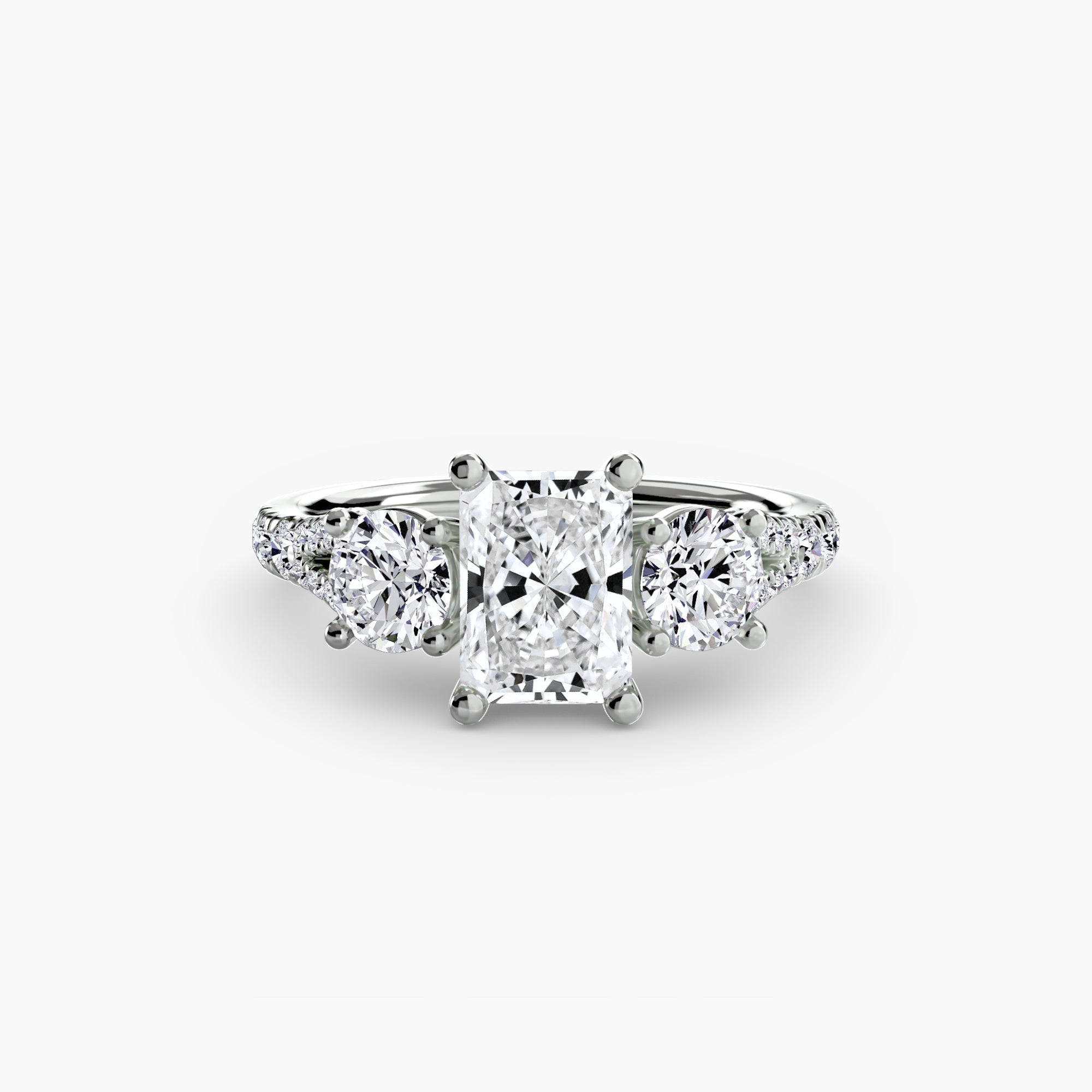 Three - Stone with Pavé Band 3 - Jewelry by Cleo