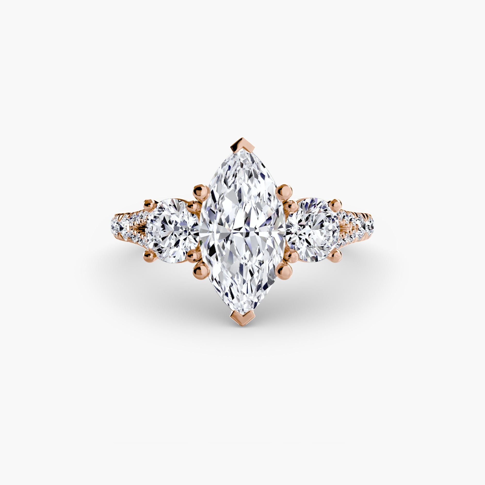 Three - Stone with Pavé Band 3 - Jewelry by Cleo