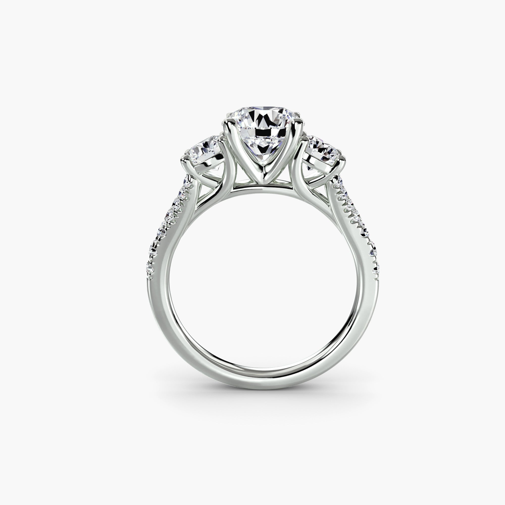 Three - Stone with Pavé Band 3 - Jewelry by Cleo