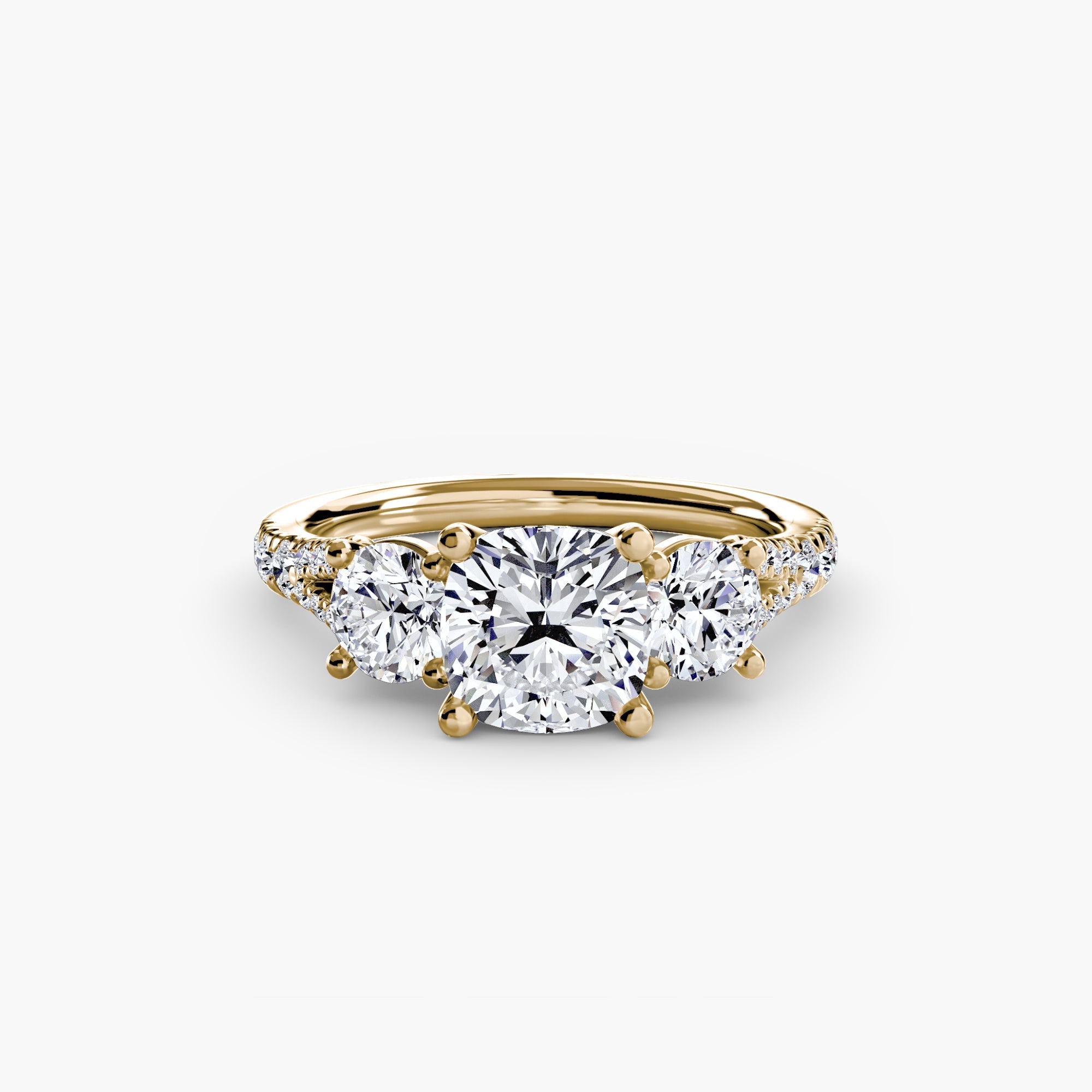 Three - Stone with Pavé Band 3 - Jewelry by Cleo