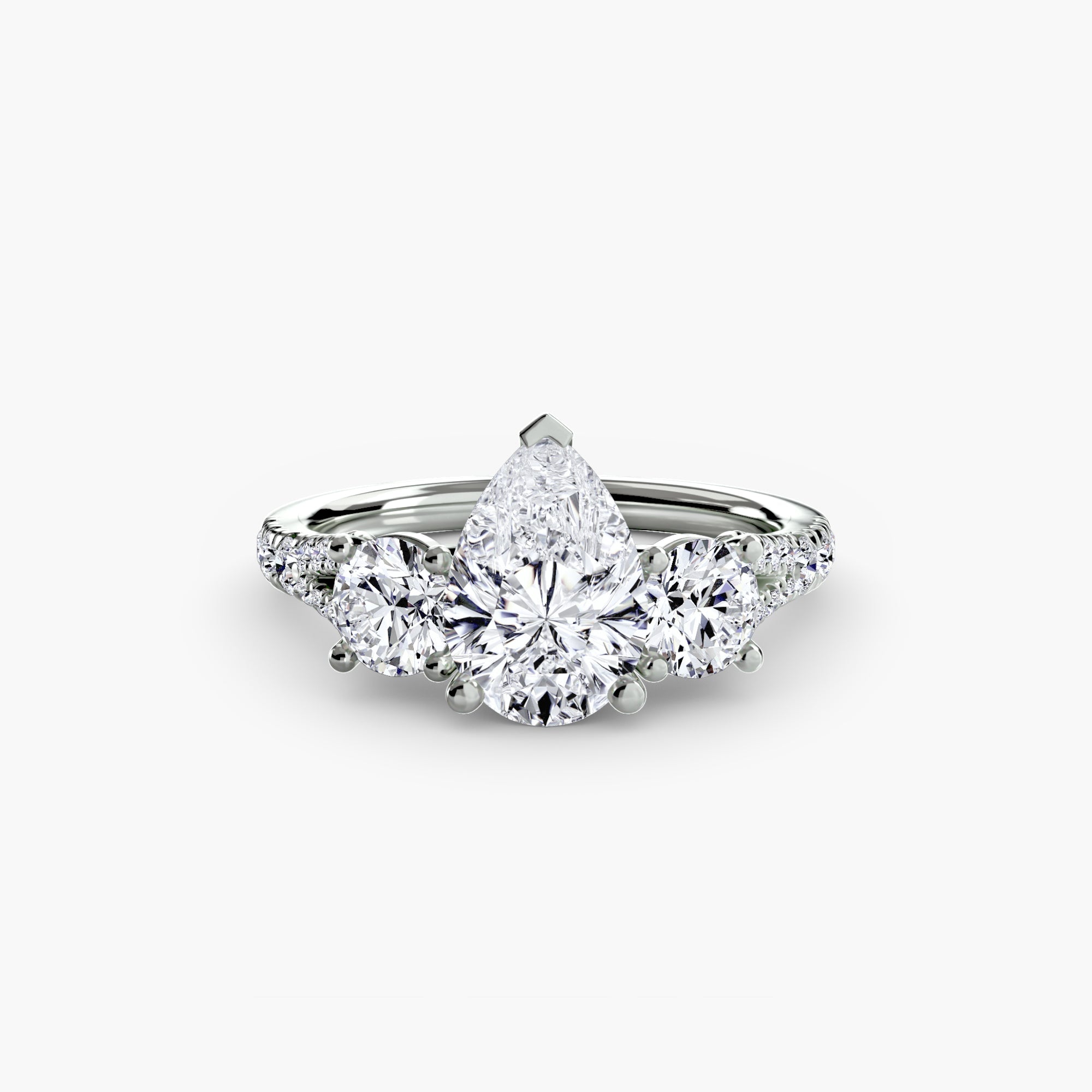 Three - Stone with Pavé Band 3 - Jewelry by Cleo