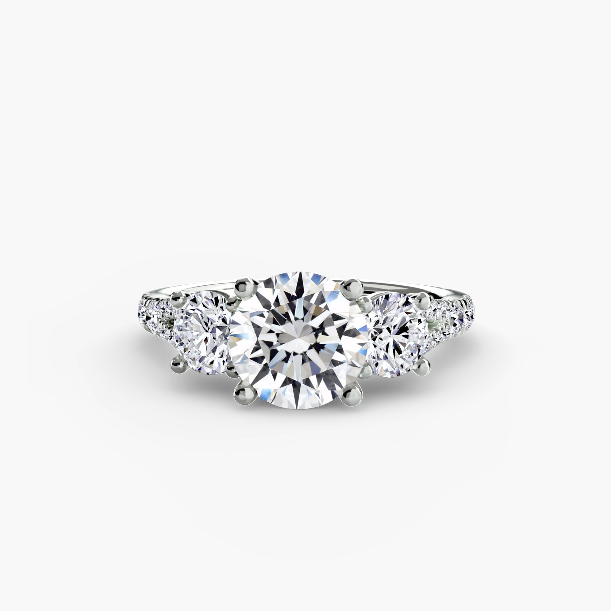 Three - Stone with Pavé Band 3 - Jewelry by Cleo