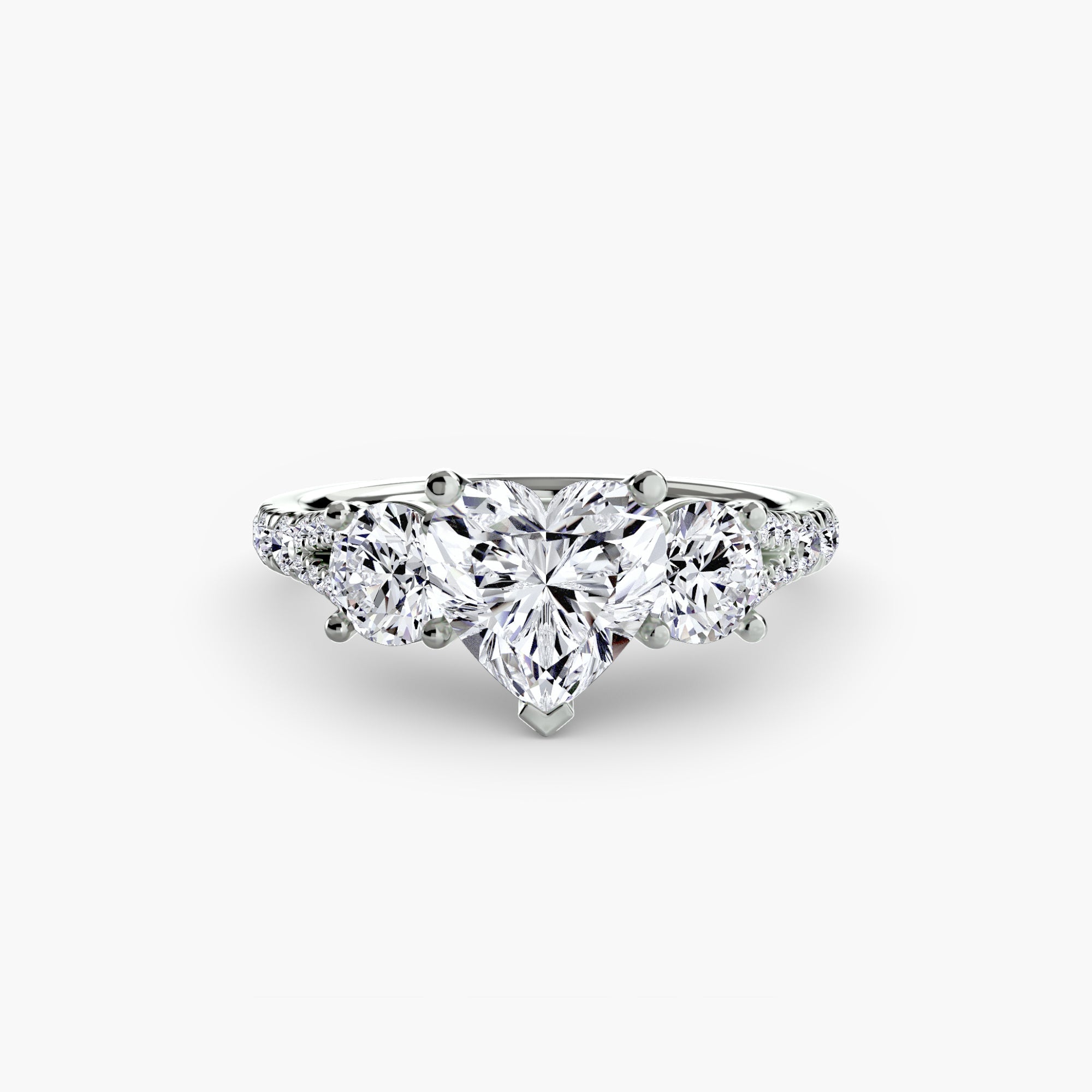 Three - Stone with Pavé Band 3 - Jewelry by Cleo