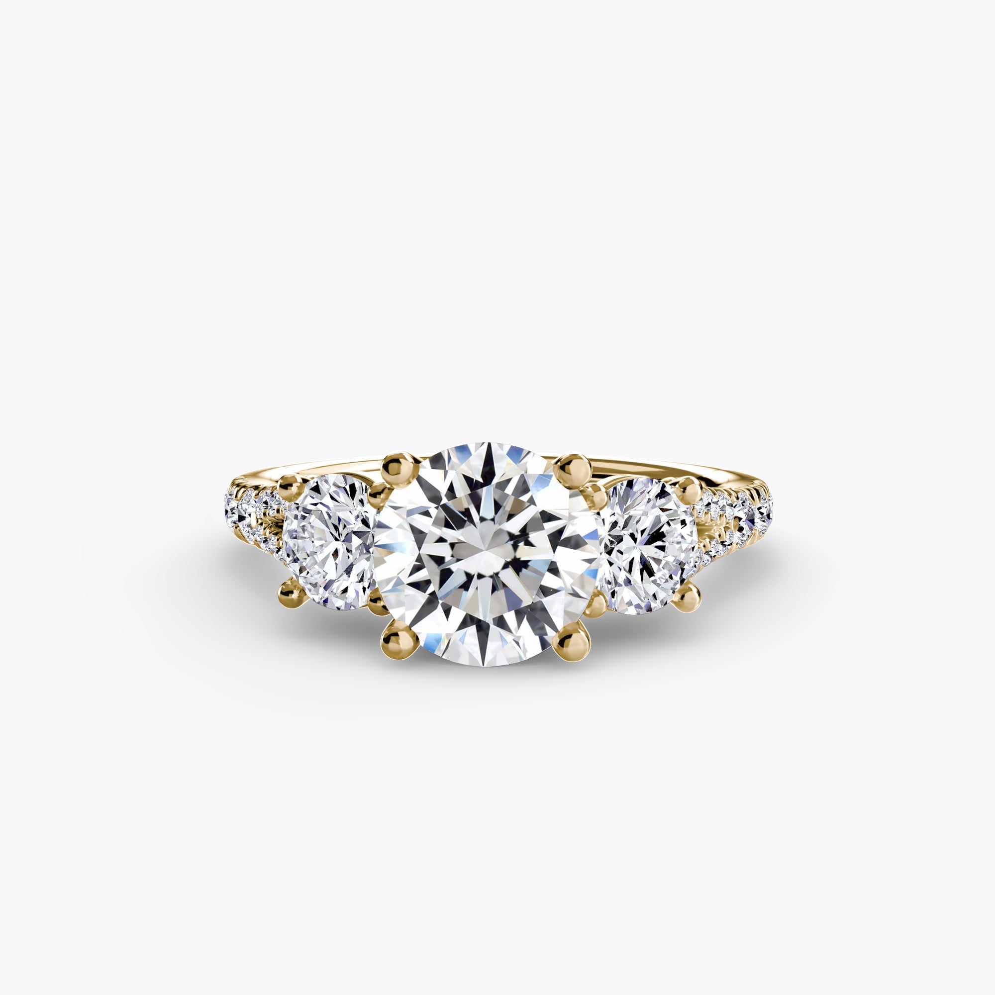 Three - Stone with Pavé Band 3 - Jewelry by Cleo